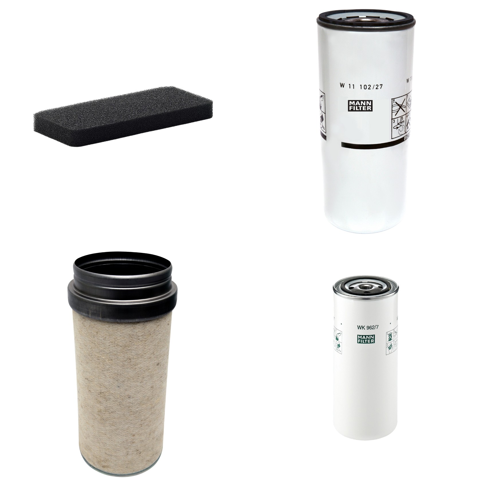 Kit Filtros de Ar Combustível Cabine Ar Condicionado Óleo - Mann-Filter - CF2000 - CU2101 - W11102/27 - WK962/7