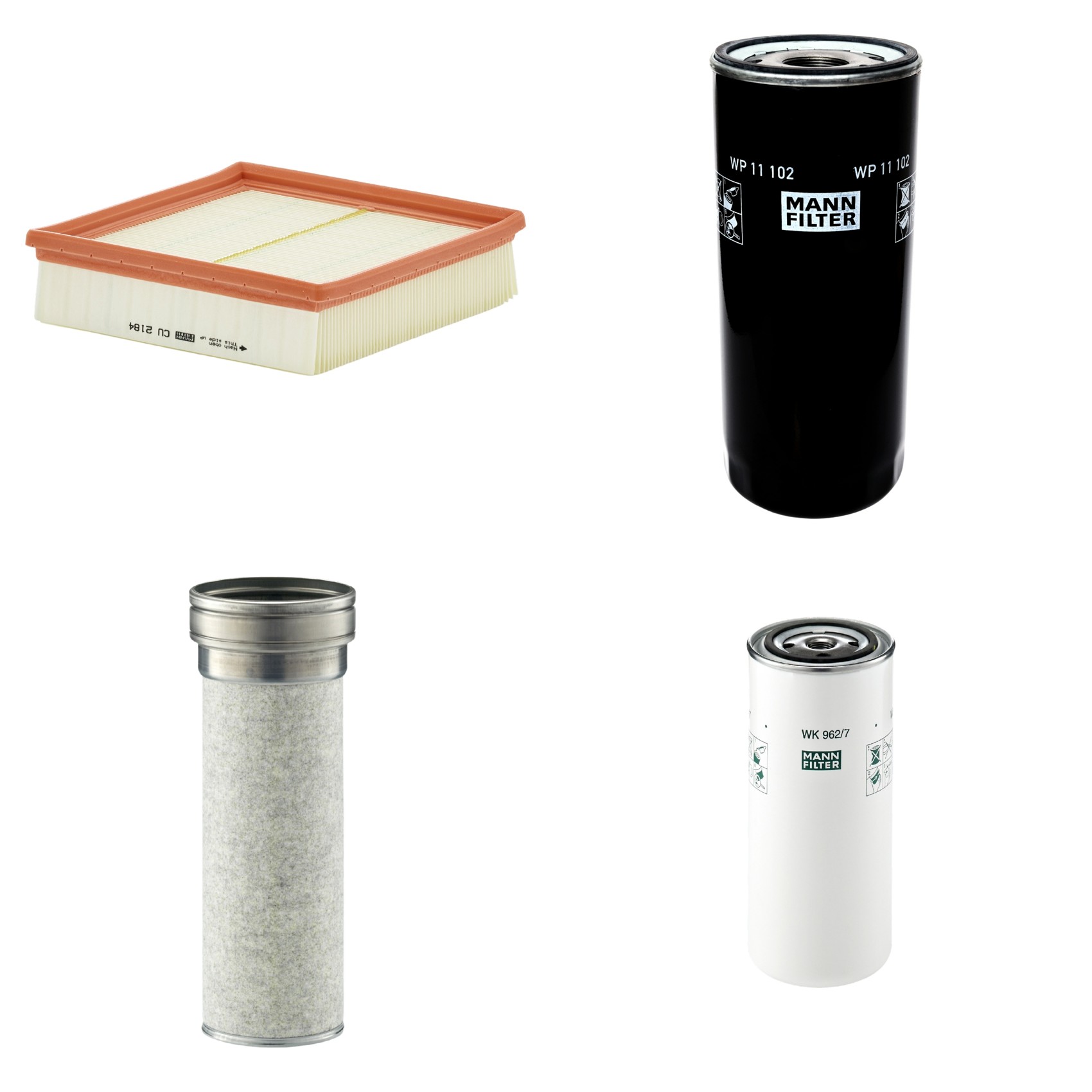 Kit Filtros de Ar Combustível Cabine Ar Condicionado Óleo - Mann-Filter - CF1510/1 - CU2184 - WK962/7 - WP11102