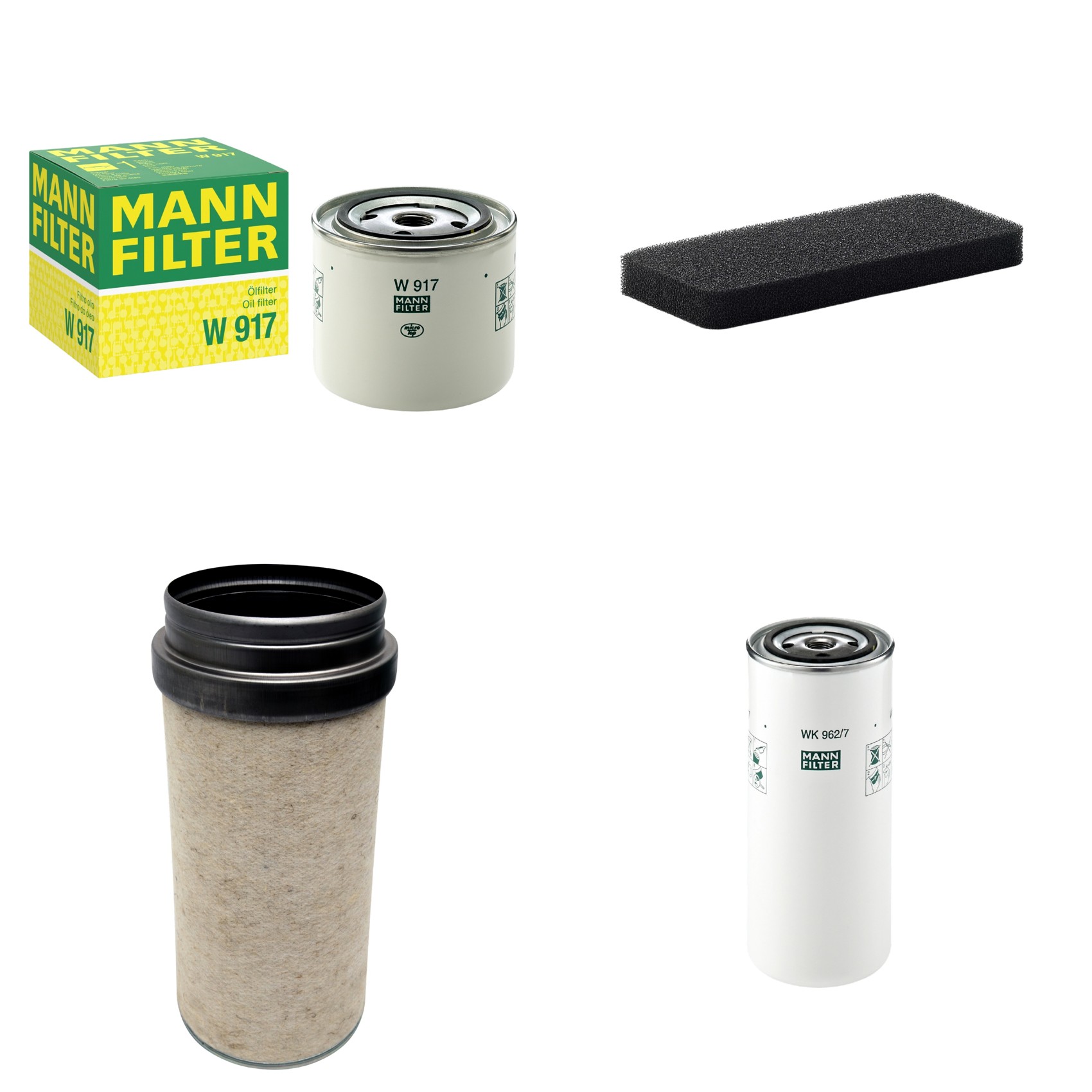 Kit Filtros de Ar Combustível Cabine Ar Condicionado Óleo - Mann-Filter - CF2000 - CU2101 - W917 - WK962/7