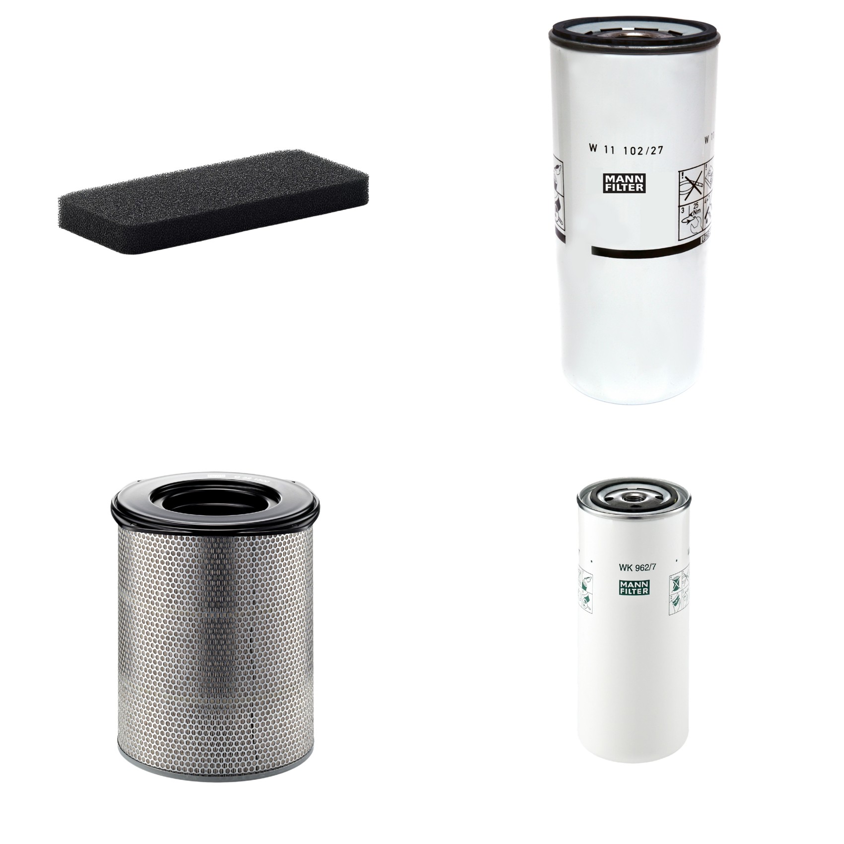 Kit Filtros de Ar Combustível Cabine Ar Condicionado Óleo - Mann-Filter - C321500 - CU2101 - W11102/27 - WK962/7