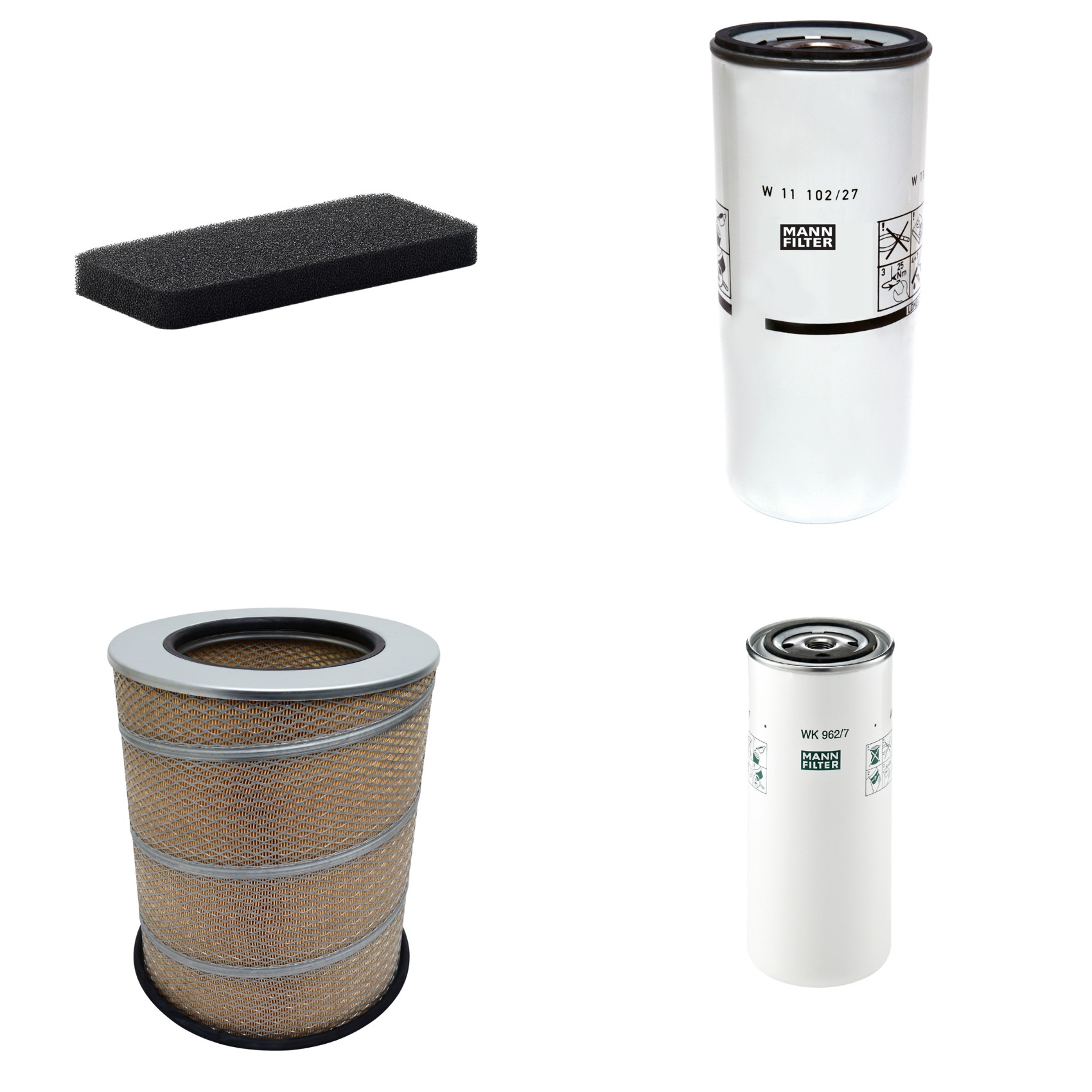 Kit Filtros de Ar Combustível Cabine Ar Condicionado Óleo - Mann-Filter - C341500 - CU2101 - W11102/27 - WK962/7