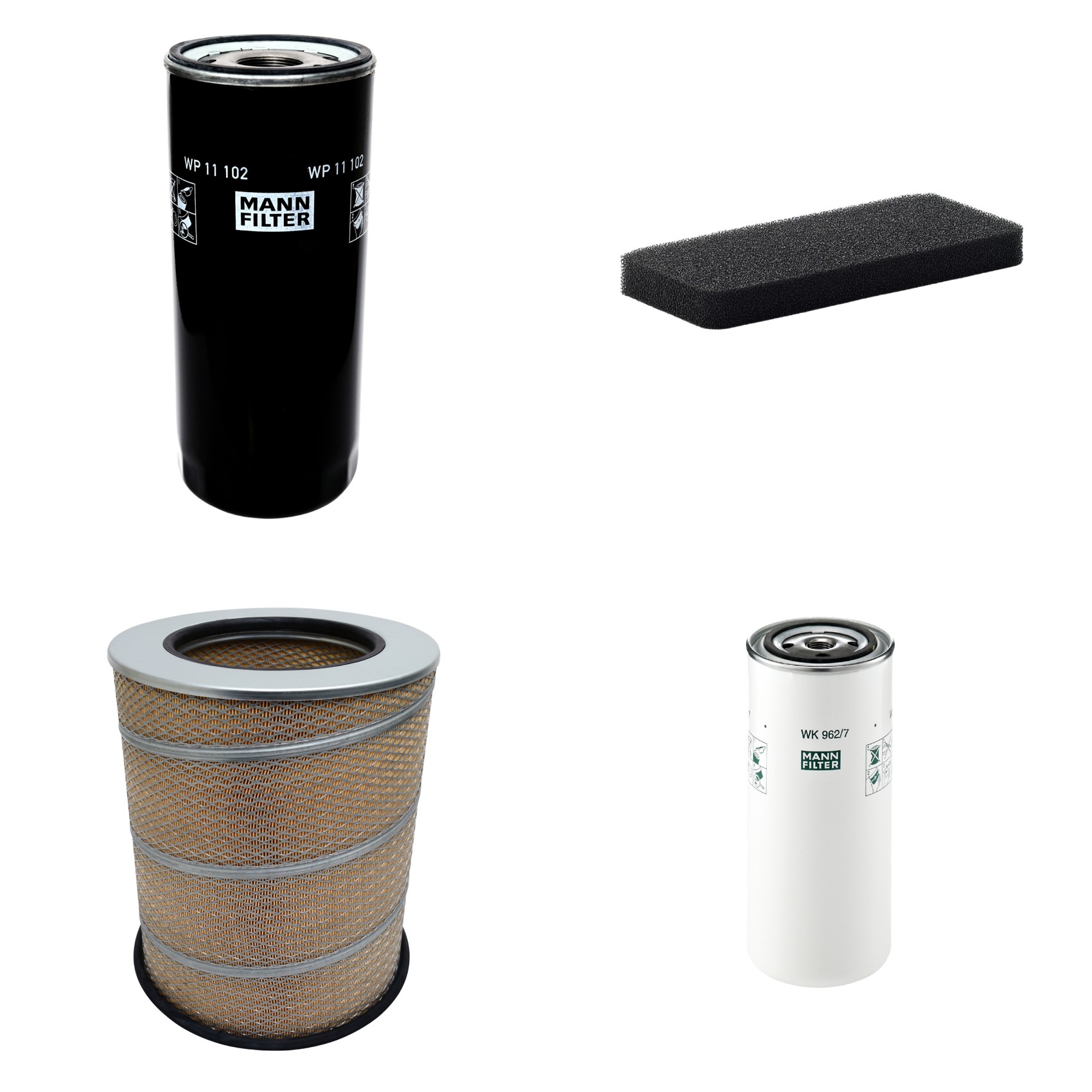 Kit Filtros de Ar Combustível Cabine Ar Condicionado Óleo - Mann-Filter - C341500 - CU2101 - WK962/7 - WP11102