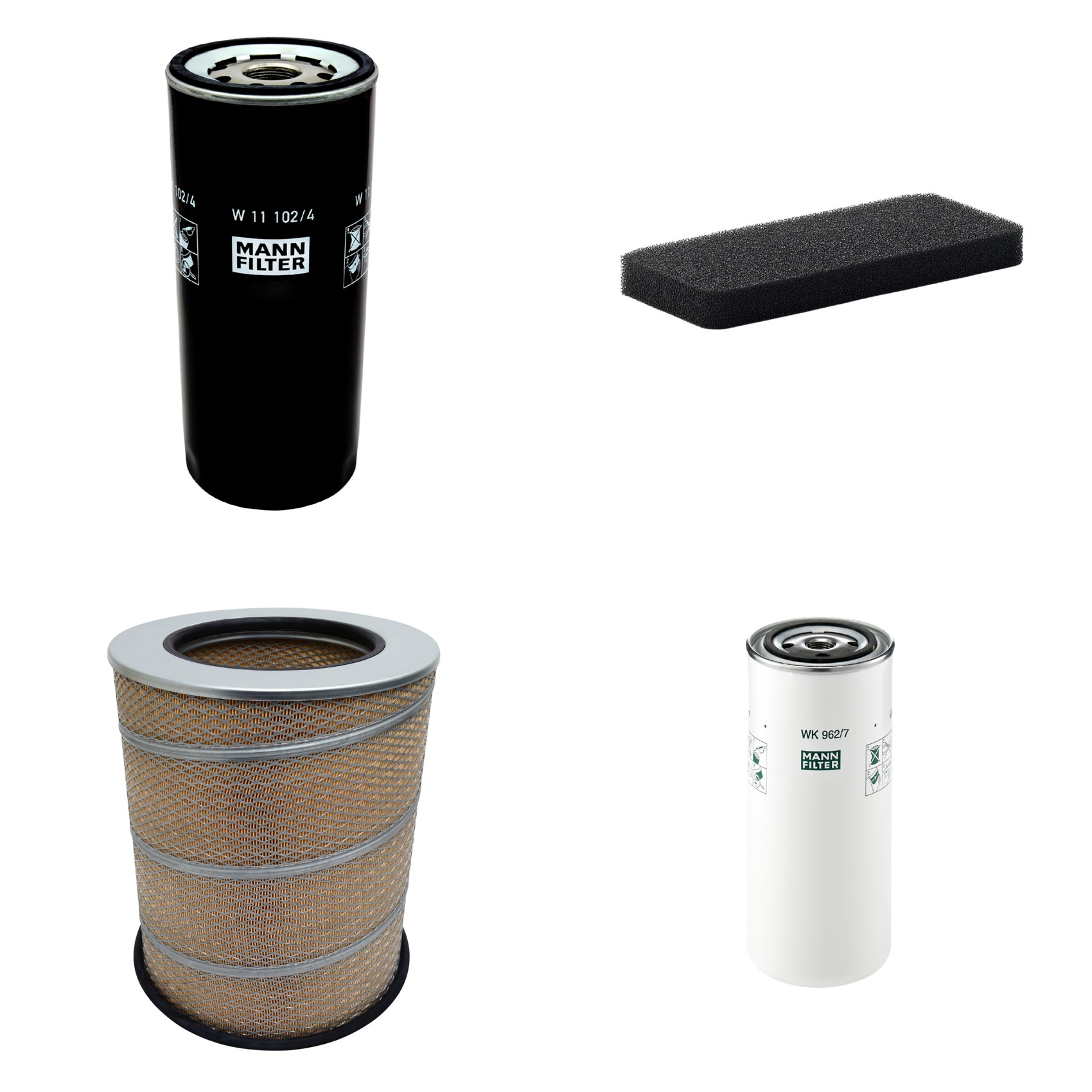 Kit Filtros de Ar Combustível Cabine Ar Condicionado Óleo - Mann-Filter - C341500 - CU2101 - W11102/4 - WK962/7