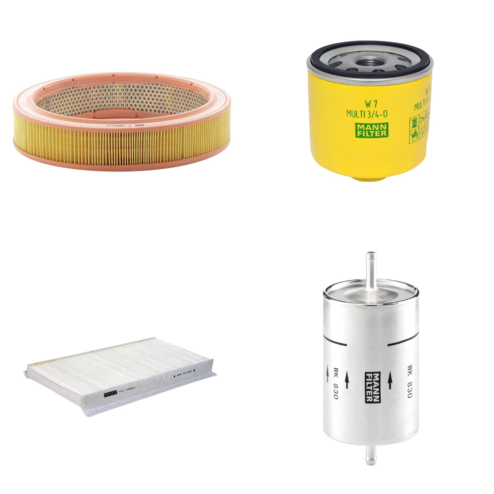 Kit Filtros de Ar Combustível Cabine Ar Condicionado Óleo - Mann-Filter - C2852/2 - CU3162/1 - W7MULTI3/4-D - WK830
