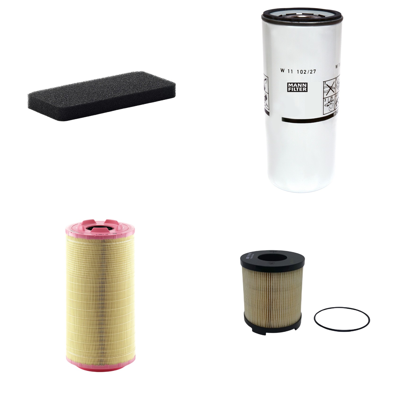 Kit Filtros de Ar Combustível Cabine Ar Condicionado Óleo - Mann-Filter - C271320/3 - CU2101 - PU9105x - W11102/27