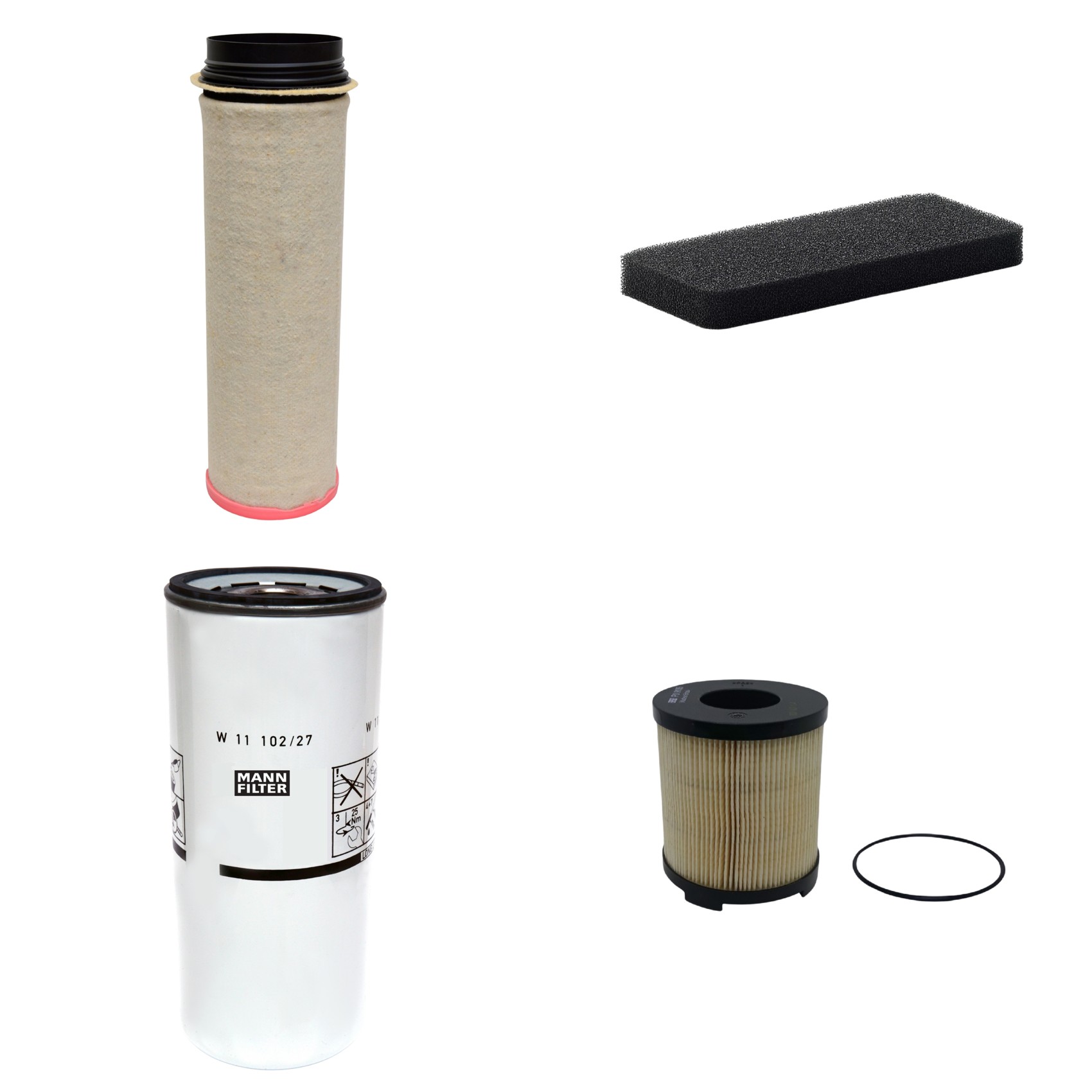 Kit Filtros de Ar Combustível Cabine Ar Condicionado Óleo - Mann-Filter - CF1651 - CU2101 - PU9105x - W11102/27