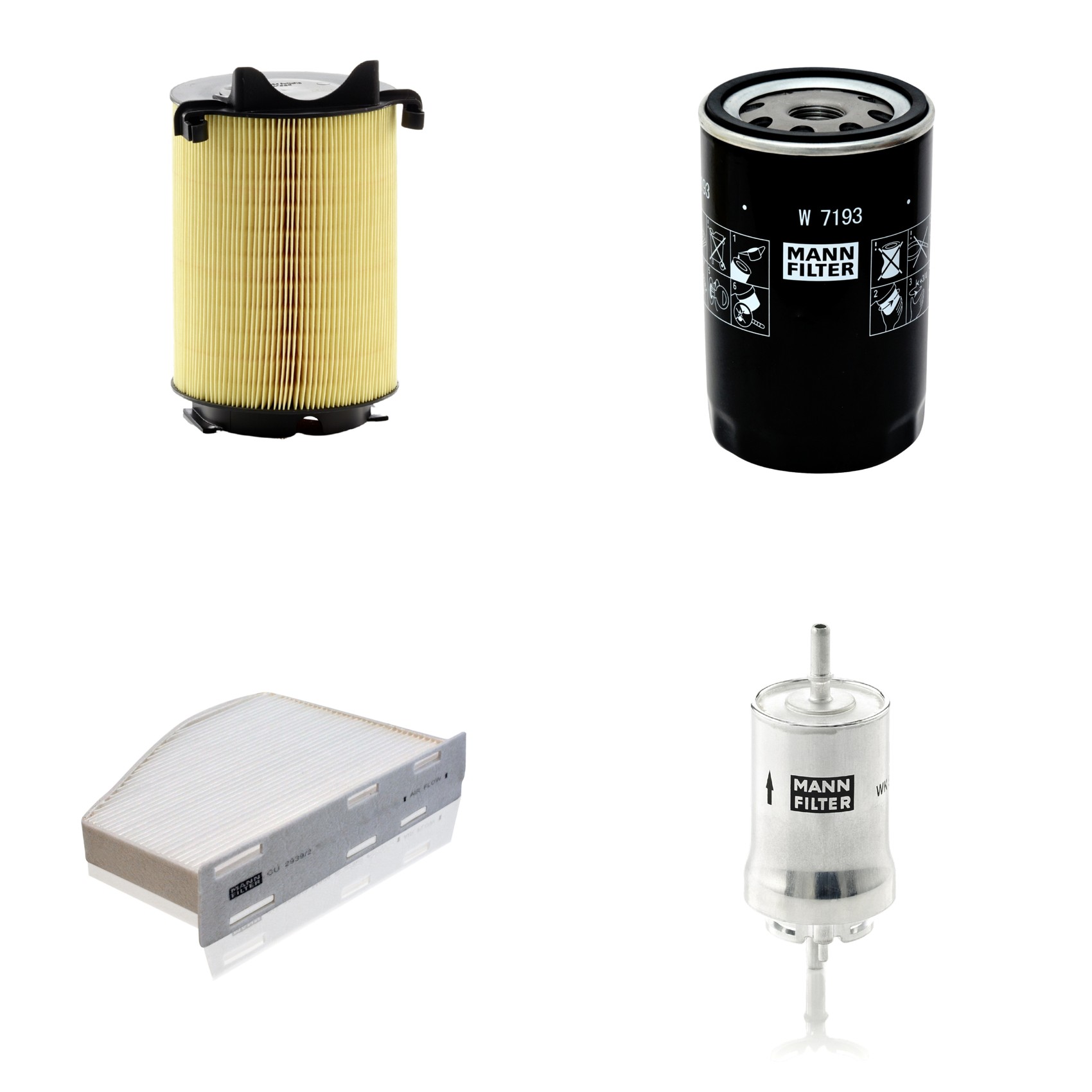 Kit Filtros de Ar Combustível Cabine Ar Condicionado Óleo - Mann-Filter - C14130 - CU2939/2 - W7193 - WK59x