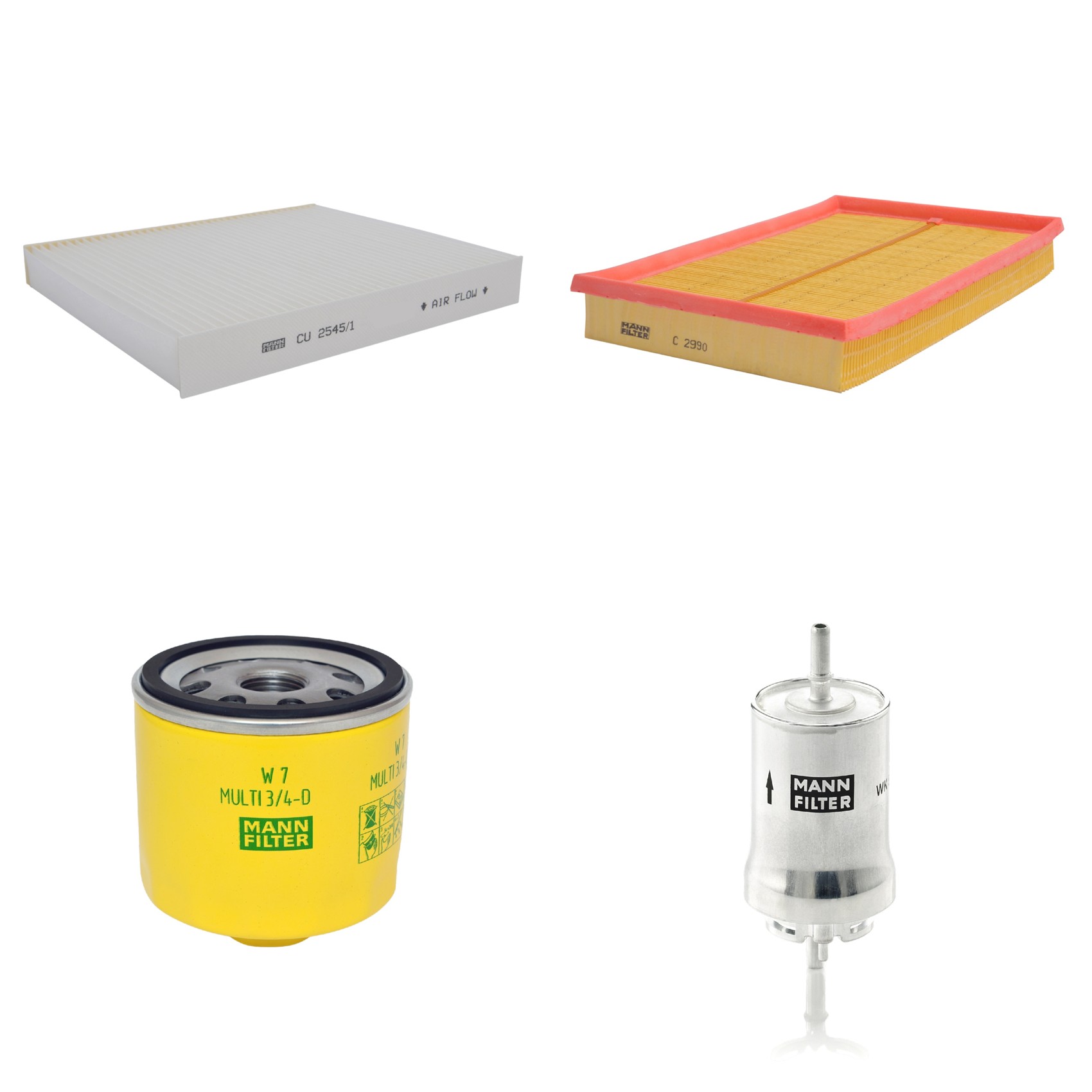 Kit Filtros de Ar Combustível Cabine Ar Condicionado Óleo - Mann-Filter - C2990 - CU2545/1 - W7MULTI3/4-D - WK59x