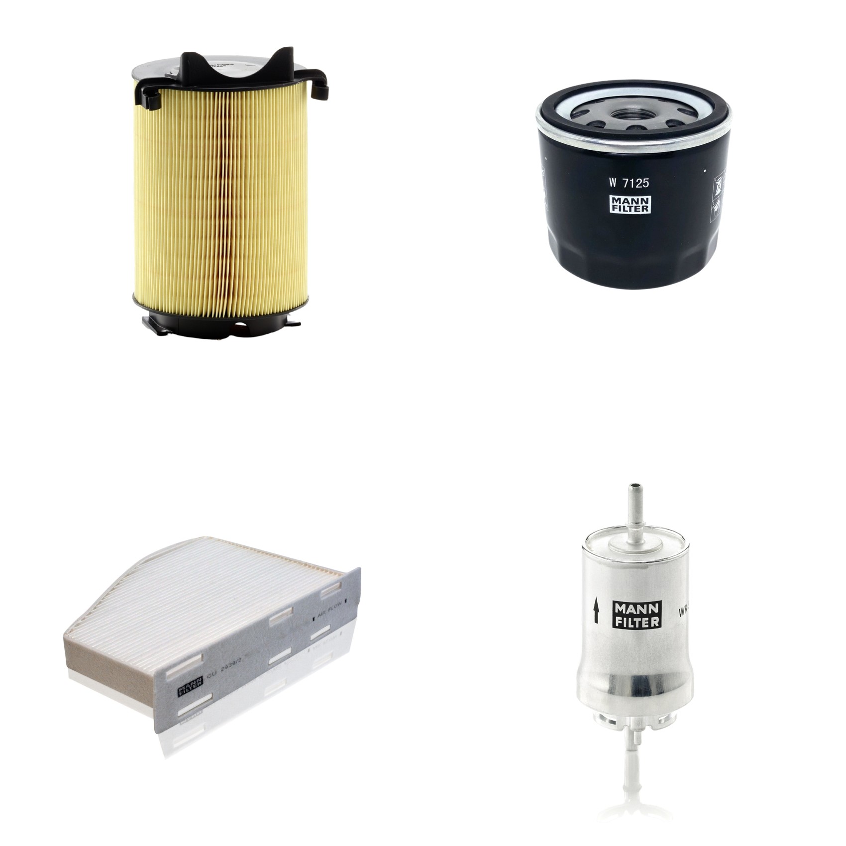 Kit Filtros de Ar Combustível Cabine Ar Condicionado Óleo - Mann-Filter - C14130 - CU2939/2 - W7125 - WK59x