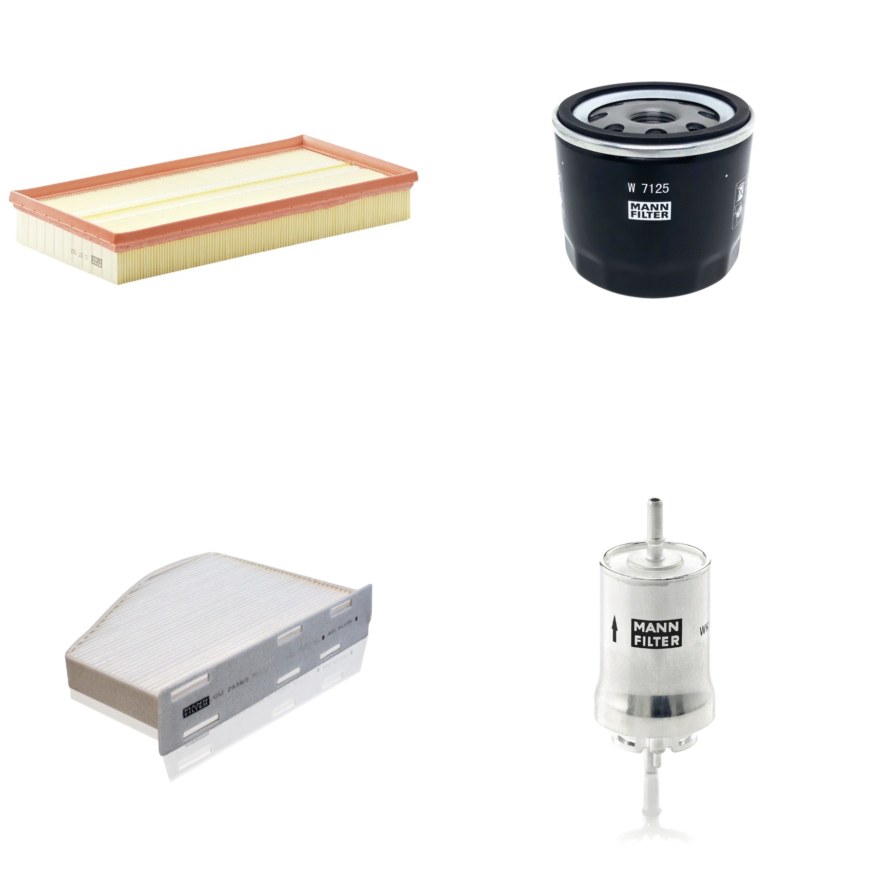 Kit Filtros de Ar Combustível Cabine Ar Condicionado Óleo - Mann-Filter - C37153 - CU2939/2 - W7125 - WK59x