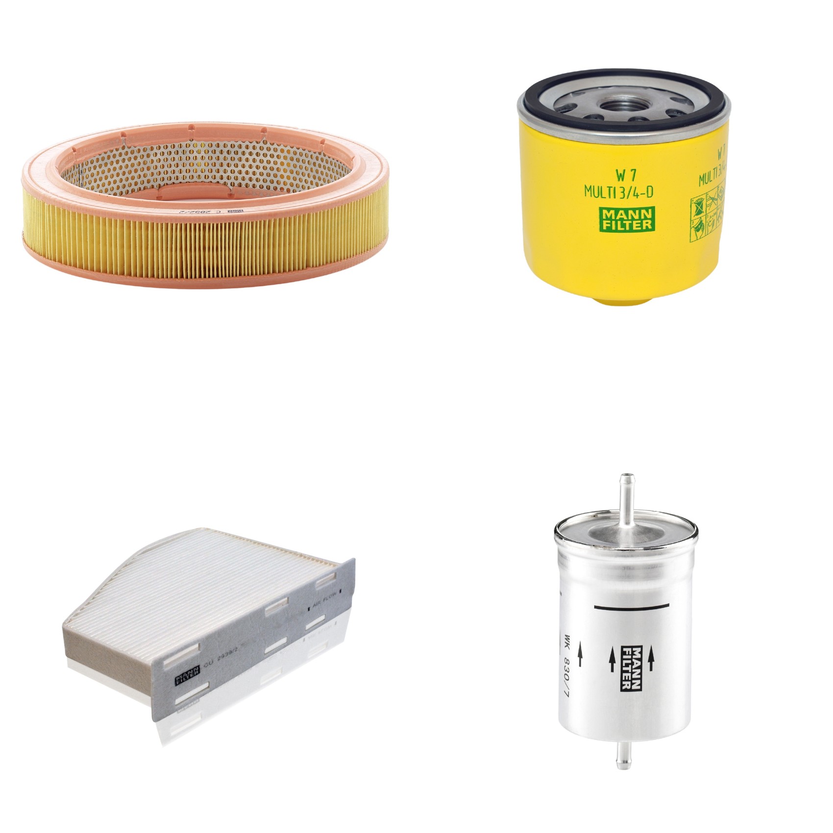 Kit Filtros de Ar Combustível Cabine Ar Condicionado Óleo - Mann-Filter - C2852/2 - CU2939/2 - W7MULTI3/4-D - WK830/7