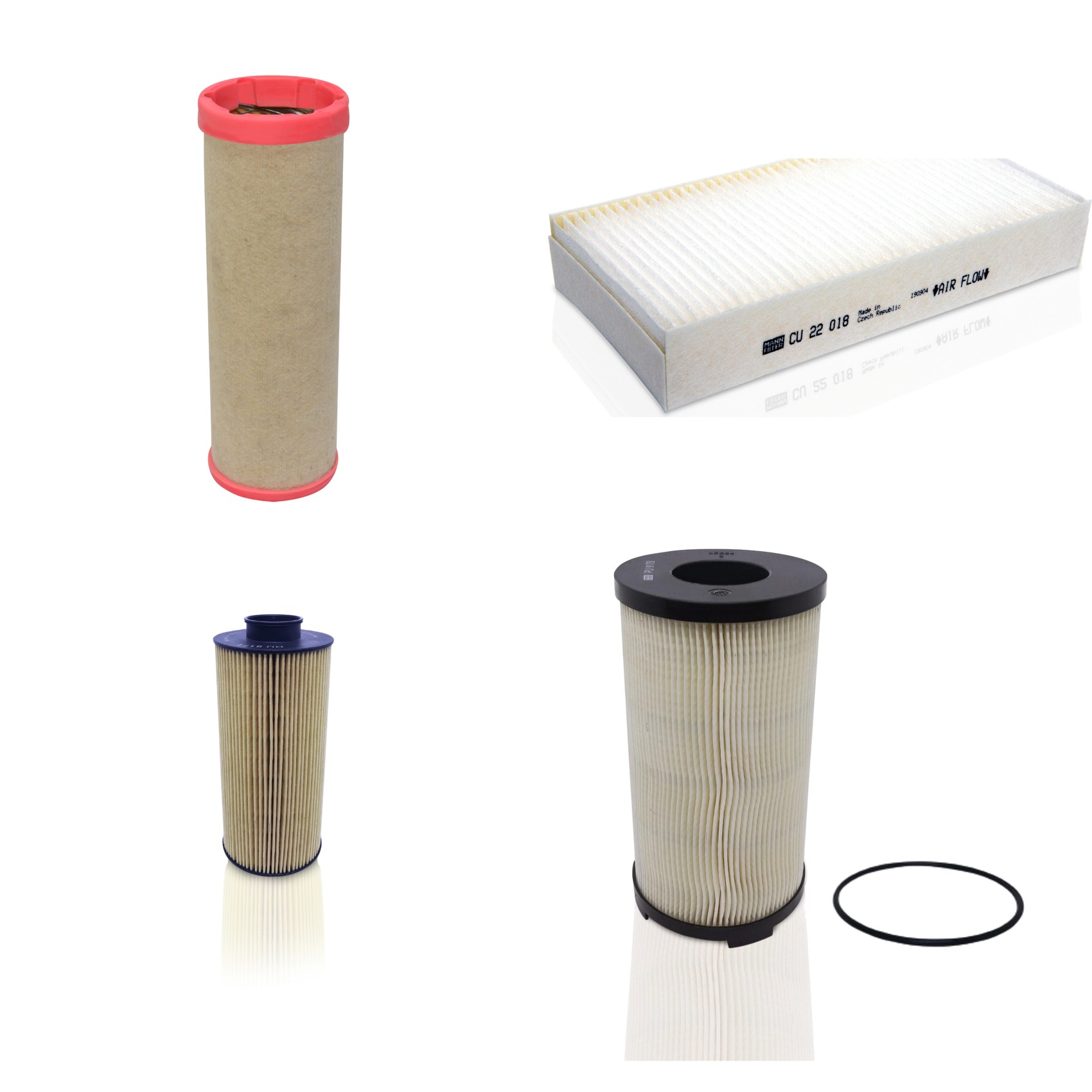 Kit Filtros de Ar Combustível Cabine Ar Condicionado Óleo - Mann-Filter - CF1552 - CU22018 - HU8171 - PU9178x