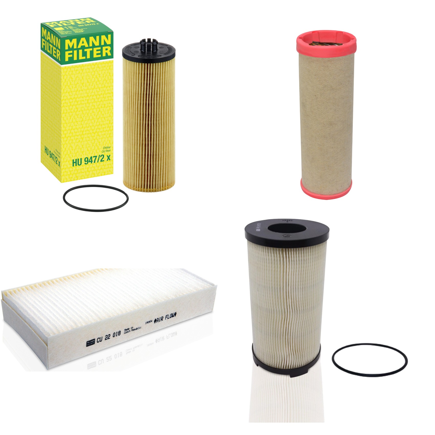 Kit Filtros de Ar Combustível Cabine Ar Condicionado Óleo - Mann-Filter - CF1552 - CU22018 - HU947/2x - PU9178x