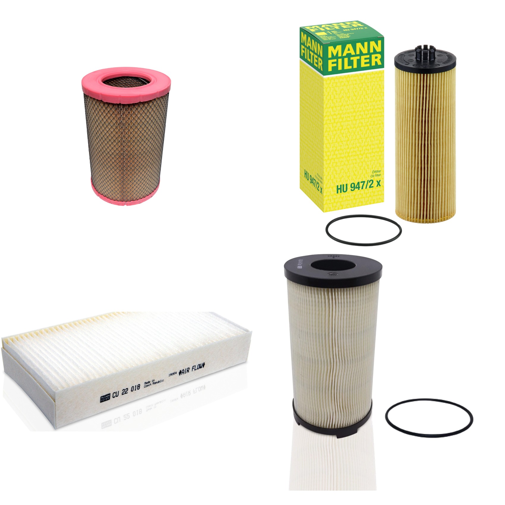 Kit Filtros de Ar Combustível Cabine Ar Condicionado Óleo - Mann-Filter - C27830 - CU22018 - HU947/2x - PU9178x