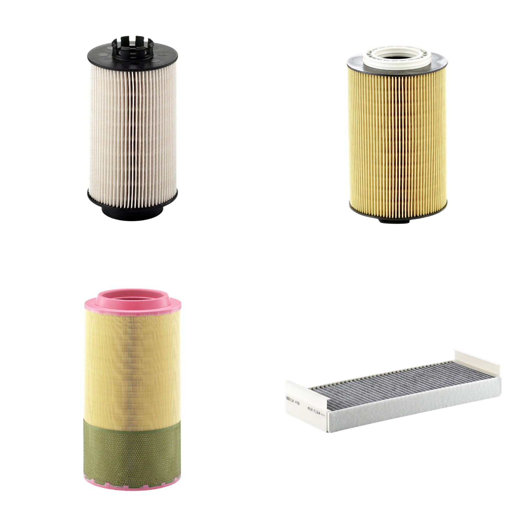Kit Filtros de Ar Combustível Cabine Ar Condicionado Óleo - Mann-Filter - C271250/1 - CUK4795 - HU1291/1Z - PU1059x