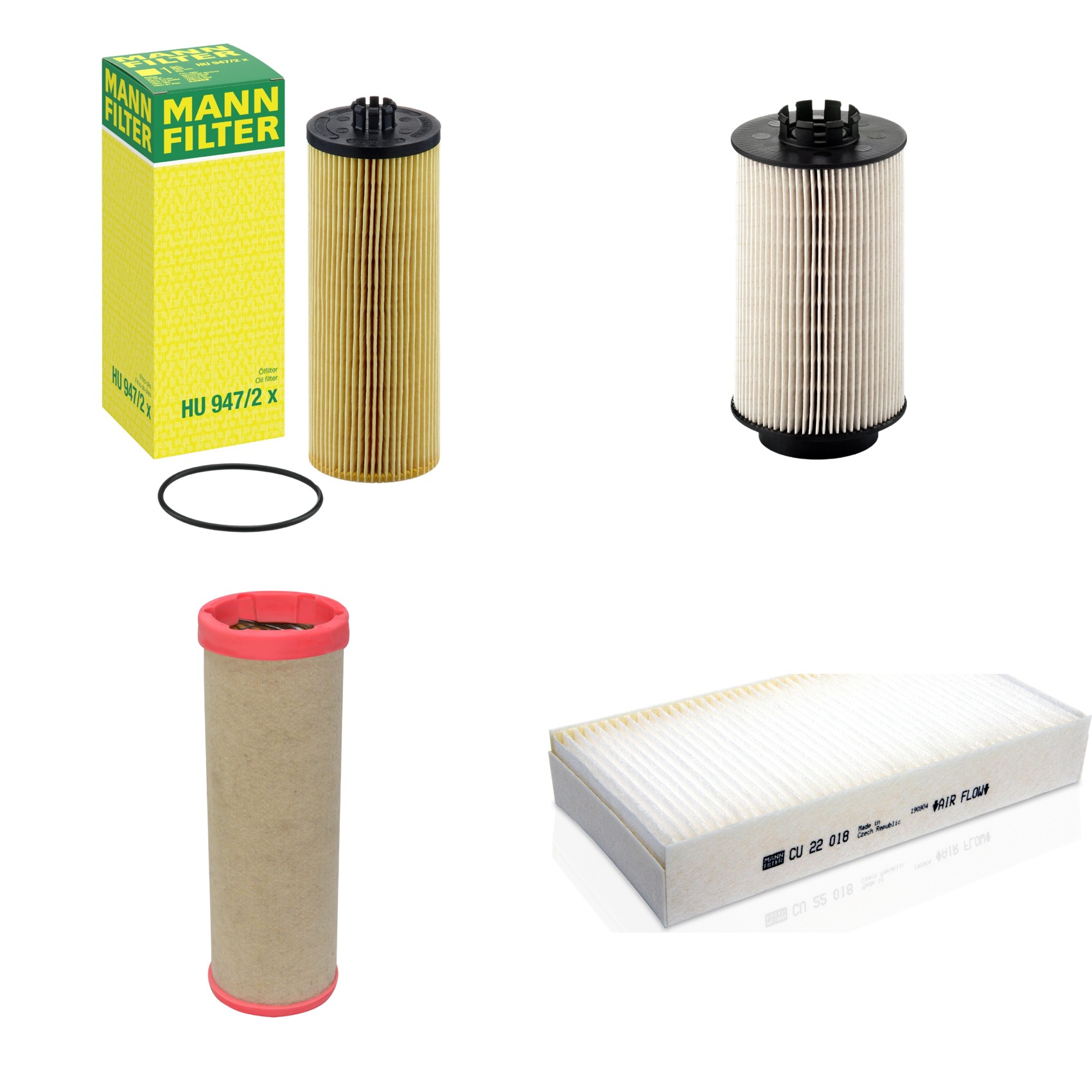 Kit Filtros de Ar Combustível Cabine Ar Condicionado Óleo - Mann-Filter - CF1552 - CU22018 - HU947/2x - PU1059x