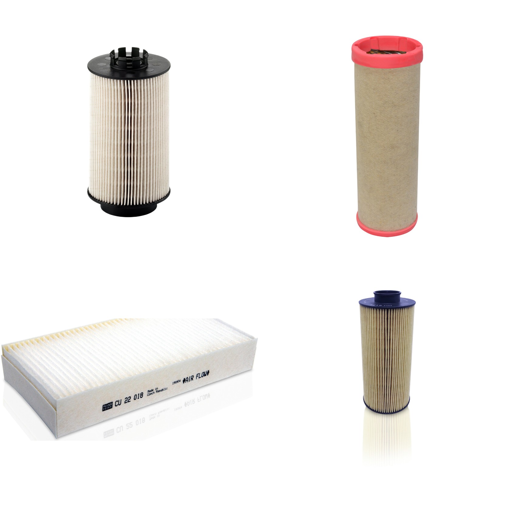 Kit Filtros de Ar Combustível Cabine Ar Condicionado Óleo - Mann-Filter - CF1552 - CU22018 - HU8171 - PU1059x