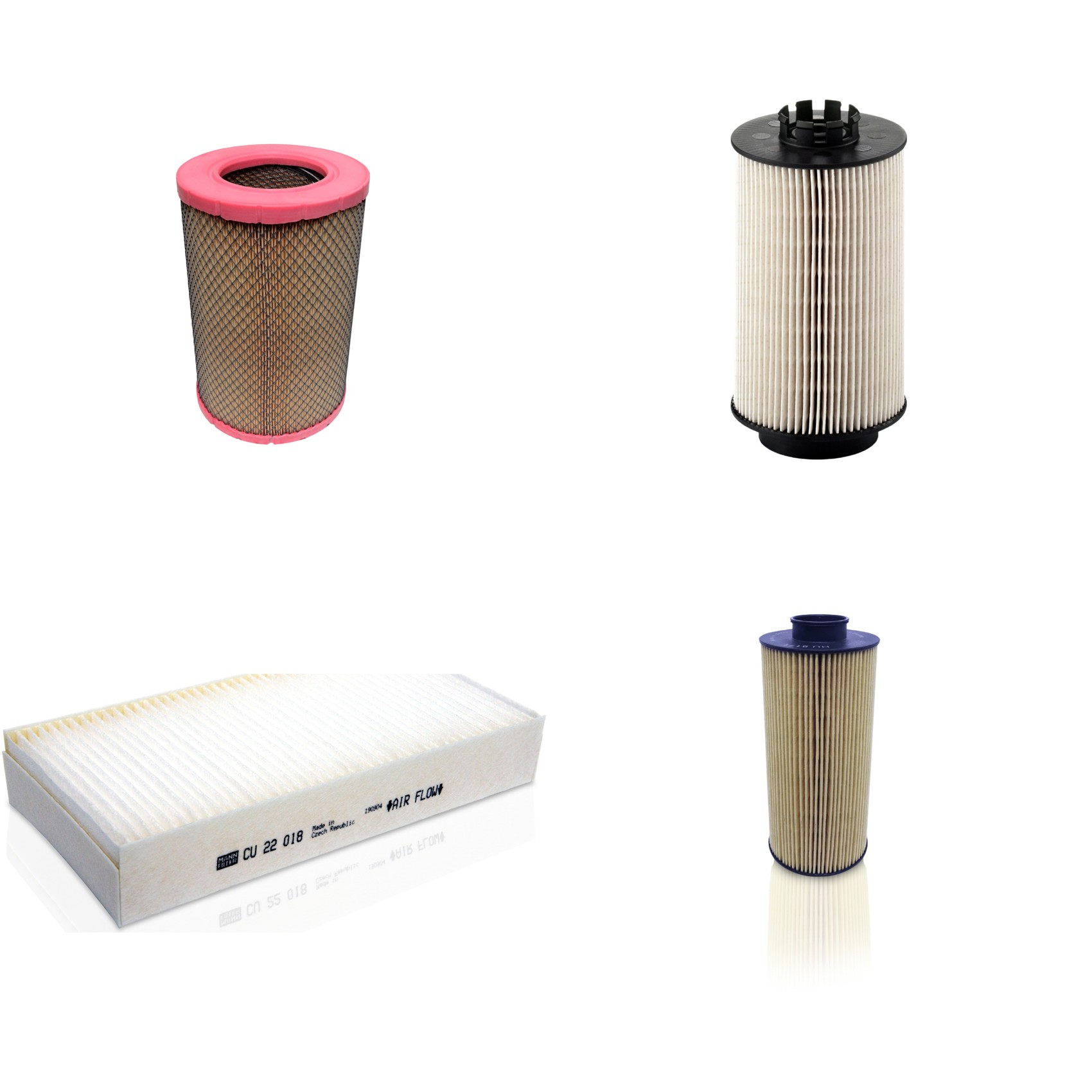 Kit Filtros de Ar Combustível Cabine Ar Condicionado Óleo - Mann-Filter - C27830 - CU22018 - HU8171 - PU1059x