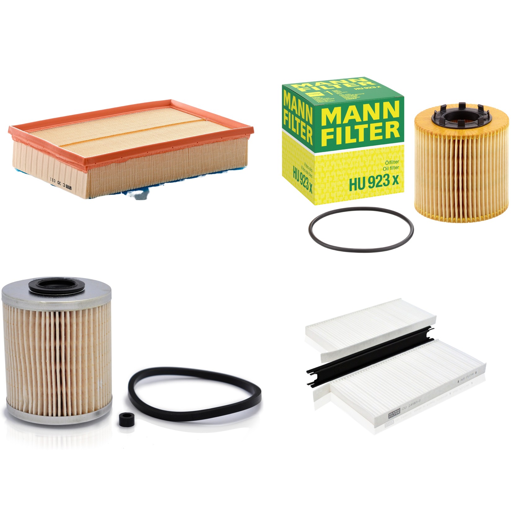 Kit Filtros de Ar Combustível Cabine Ar Condicionado Óleo - Mann-Filter - C30011 - CU2418/1-2 - HU923x - P718/1x