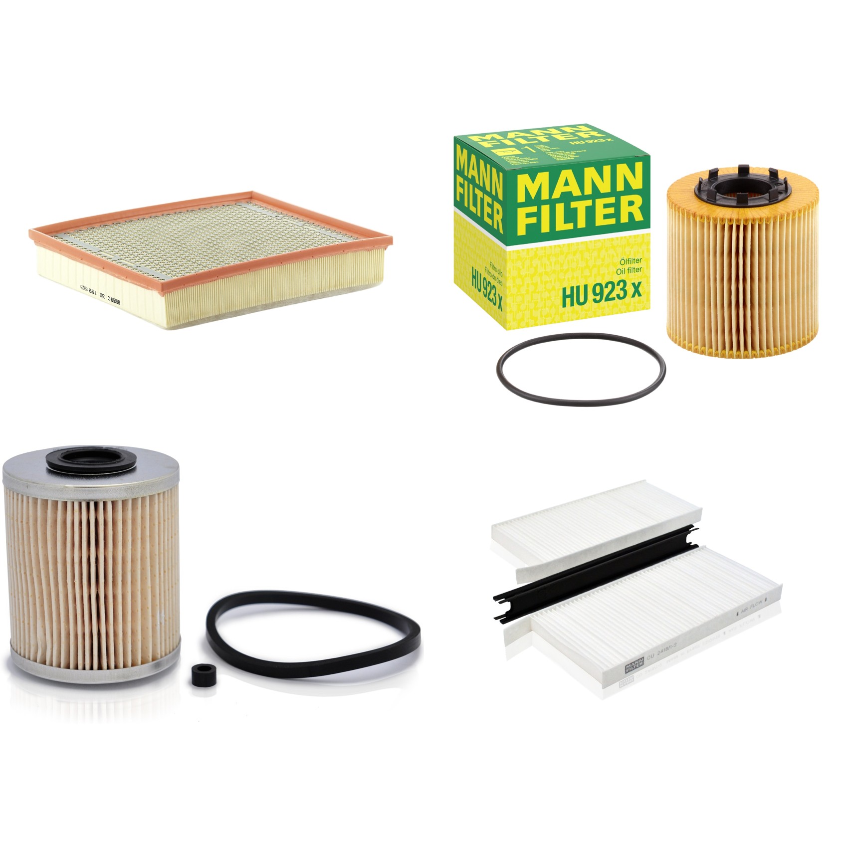 Kit Filtros de Ar Combustível Cabine Ar Condicionado Óleo - Mann-Filter - C32199 - CU2418/1-2 - HU923x - P718/1x