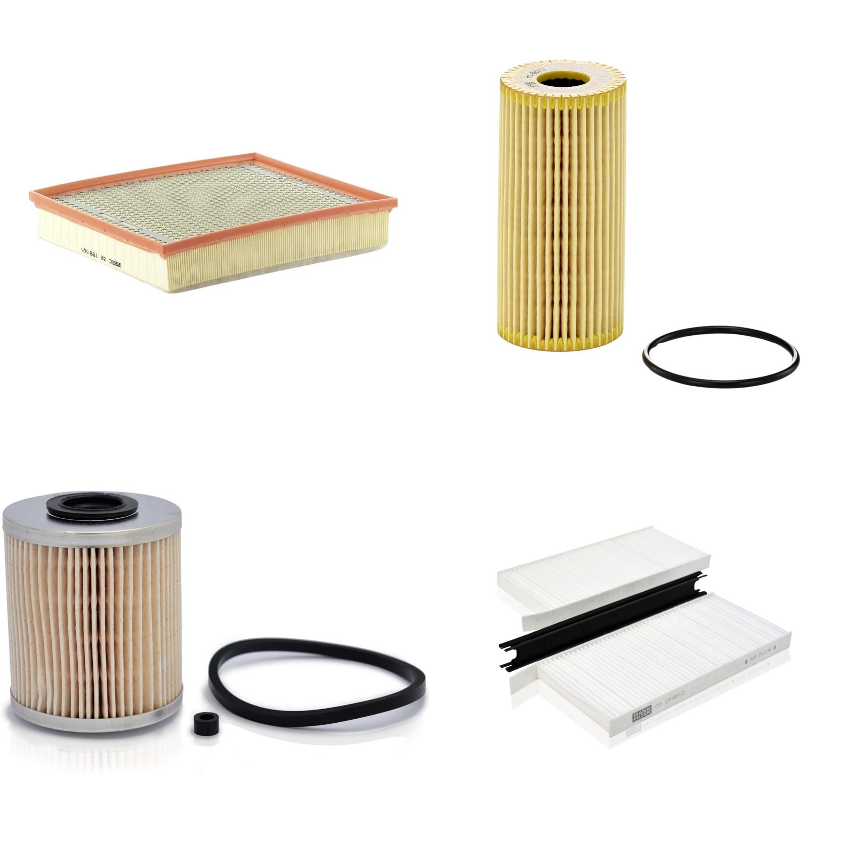 Kit Filtros de Ar Combustível Cabine Ar Condicionado Óleo - Mann-Filter - C32199 - CU2418/1-2 - HU6011z - P718/1x