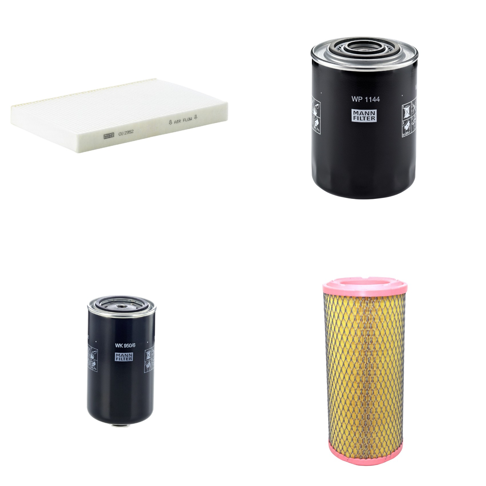 Kit Filtros de Ar Combustível Cabine Ar Condicionado Óleo - Mann-Filter - C17337/3 - CU2952 - WK950/6 - WP1144