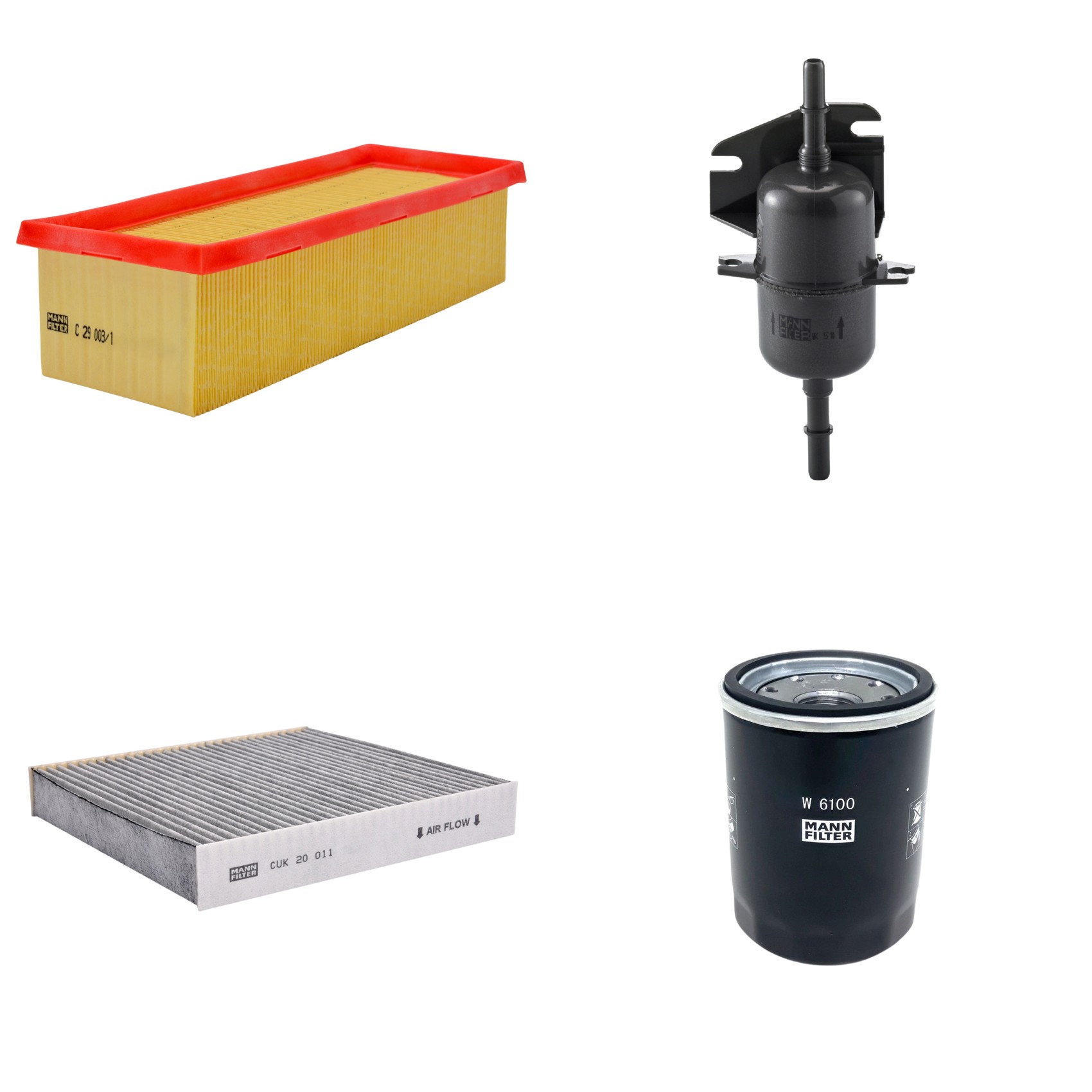 Kit Filtros de Ar Combustível Cabine Ar Condicionado Óleo - Mann-Filter - C29003/1 - CUK20011 - W6100 - WK510