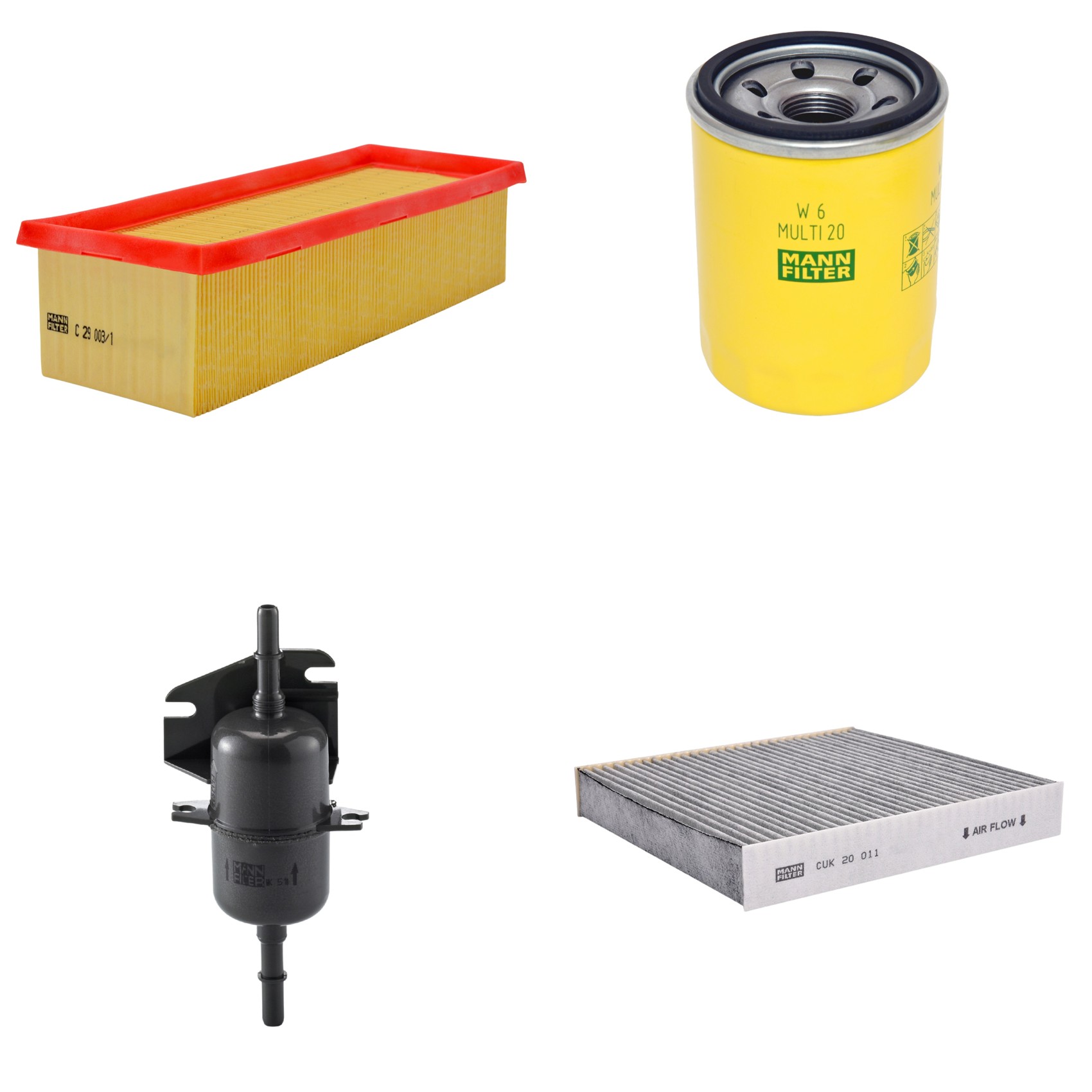 Kit Filtros de Ar Combustível Cabine Ar Condicionado Óleo - Mann-Filter - C29003/1 - CUK20011 - W6MULTI20 - WK510