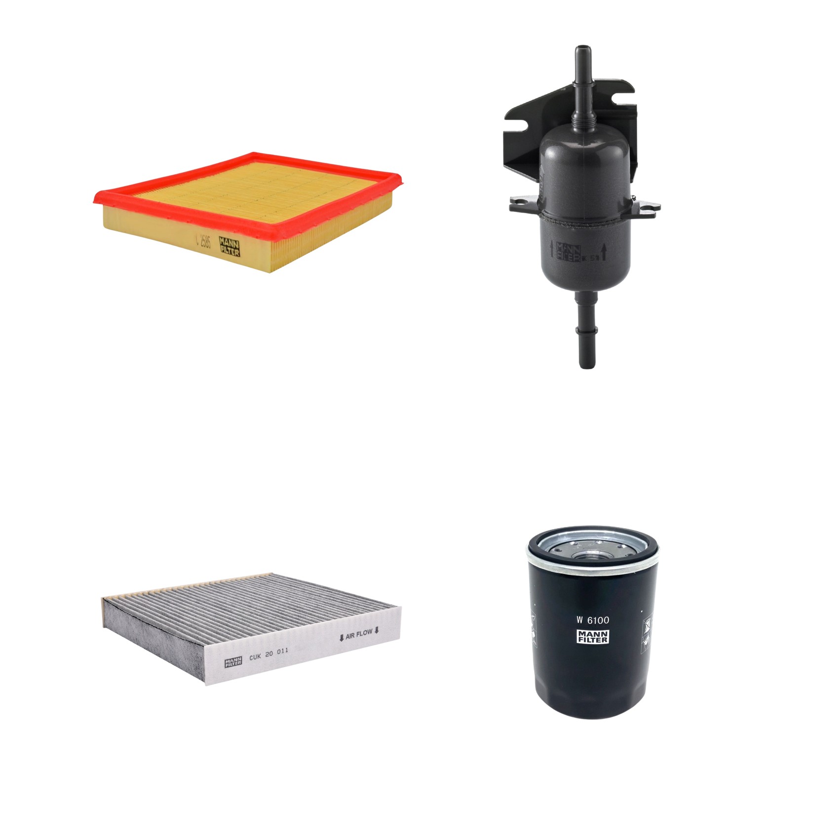 Kit Filtros de Ar Combustível Cabine Ar Condicionado Óleo - Mann-Filter - C2585 - CUK20011 - W6100 - WK510