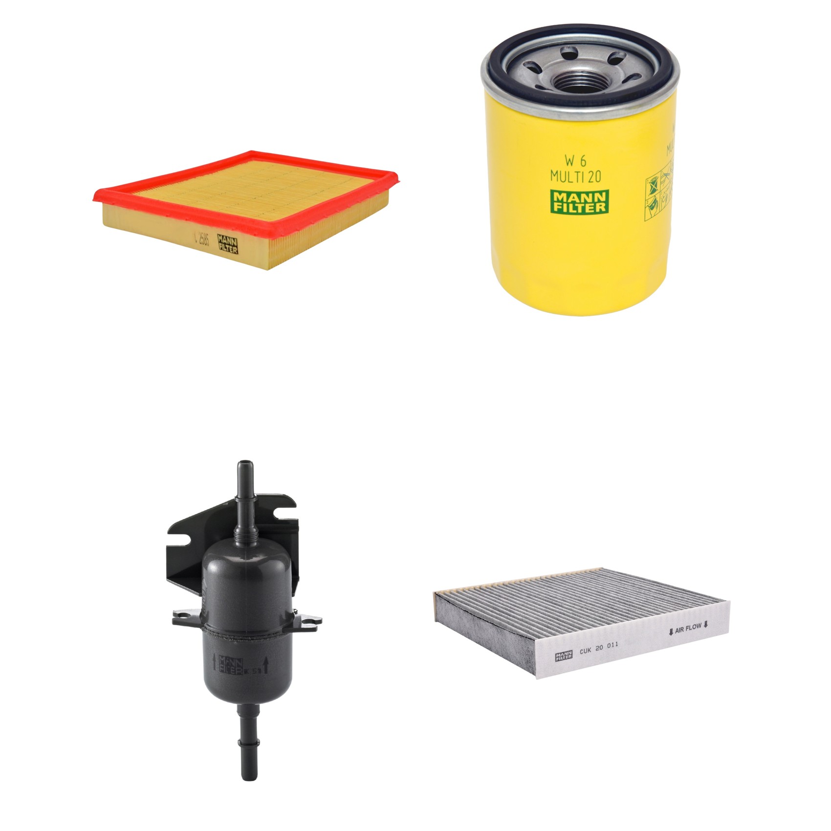 Kit Filtros de Ar Combustível Cabine Ar Condicionado Óleo - Mann-Filter - C2585 - CUK20011 - W6MULTI20 - WK510