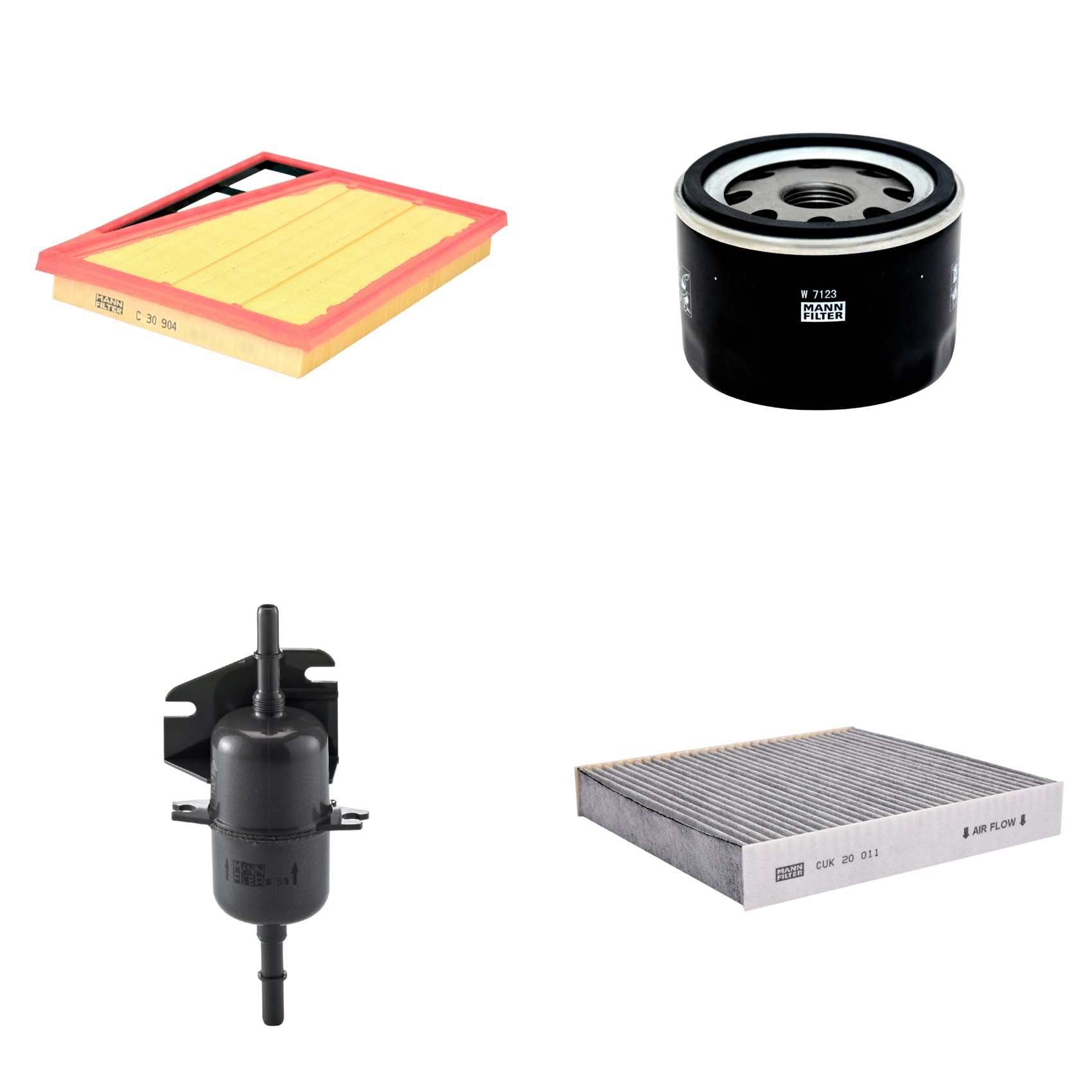 Kit Filtros de Ar Combustível Cabine Ar Condicionado Óleo - Mann-Filter - C30904 - CUK20011 - W7123 - WK510