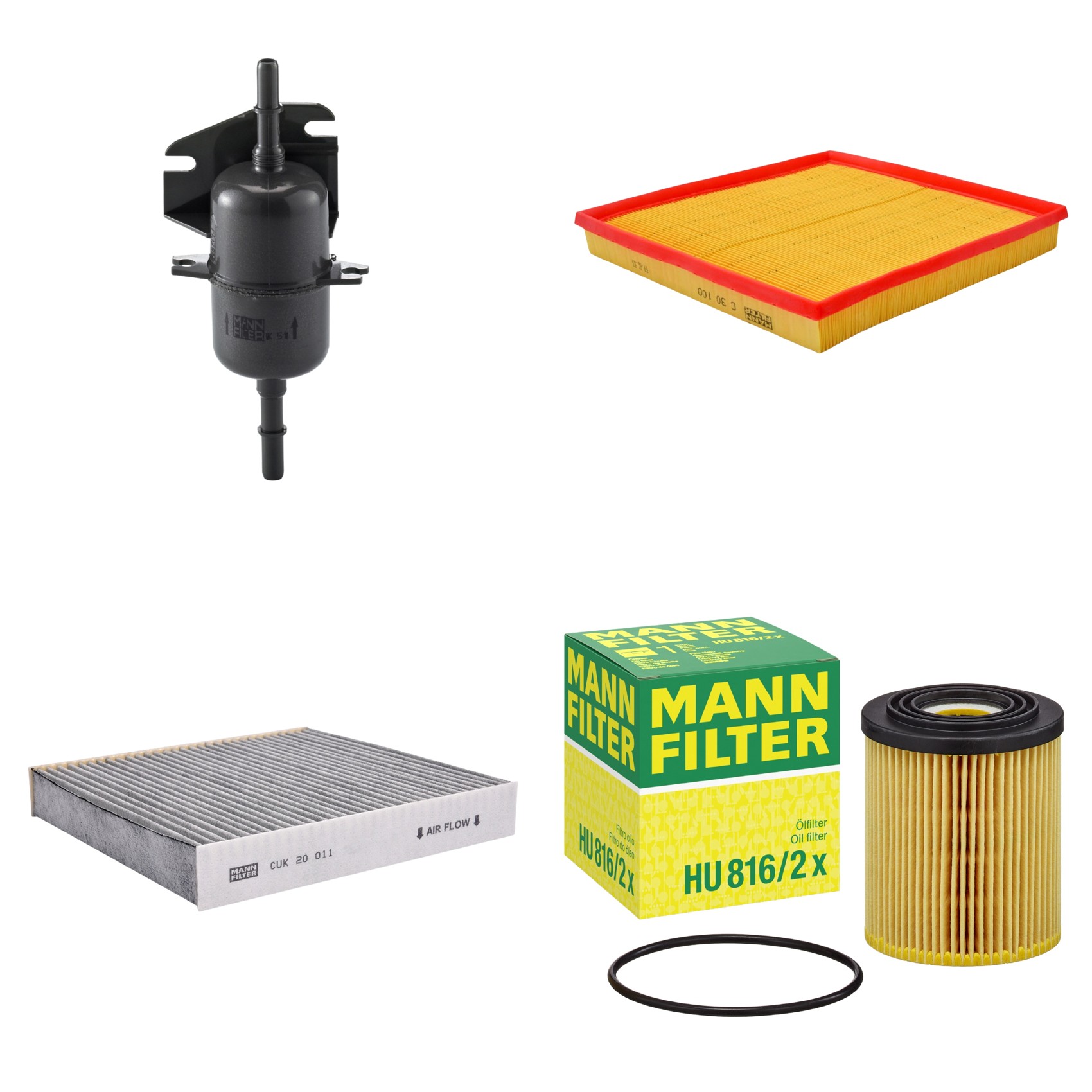 Kit Filtros de Ar Combustível Cabine Ar Condicionado Óleo - Mann-Filter - C30100 - CUK20011 - HU816/2x - WK510