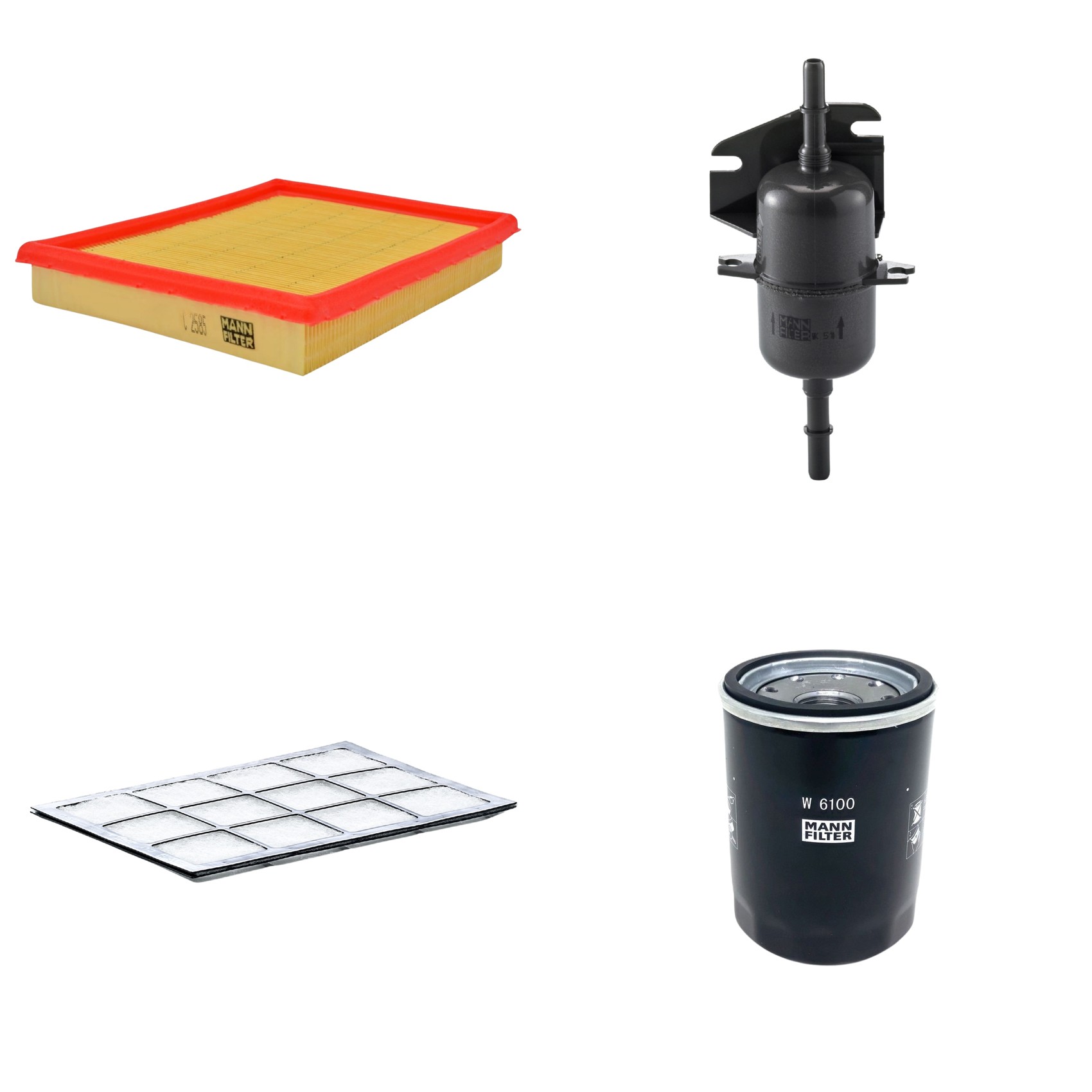Kit Filtros de Ar Combustível Cabine Ar Condicionado Óleo - Mann-Filter - C2585 - CU2504 - W6100 - WK510