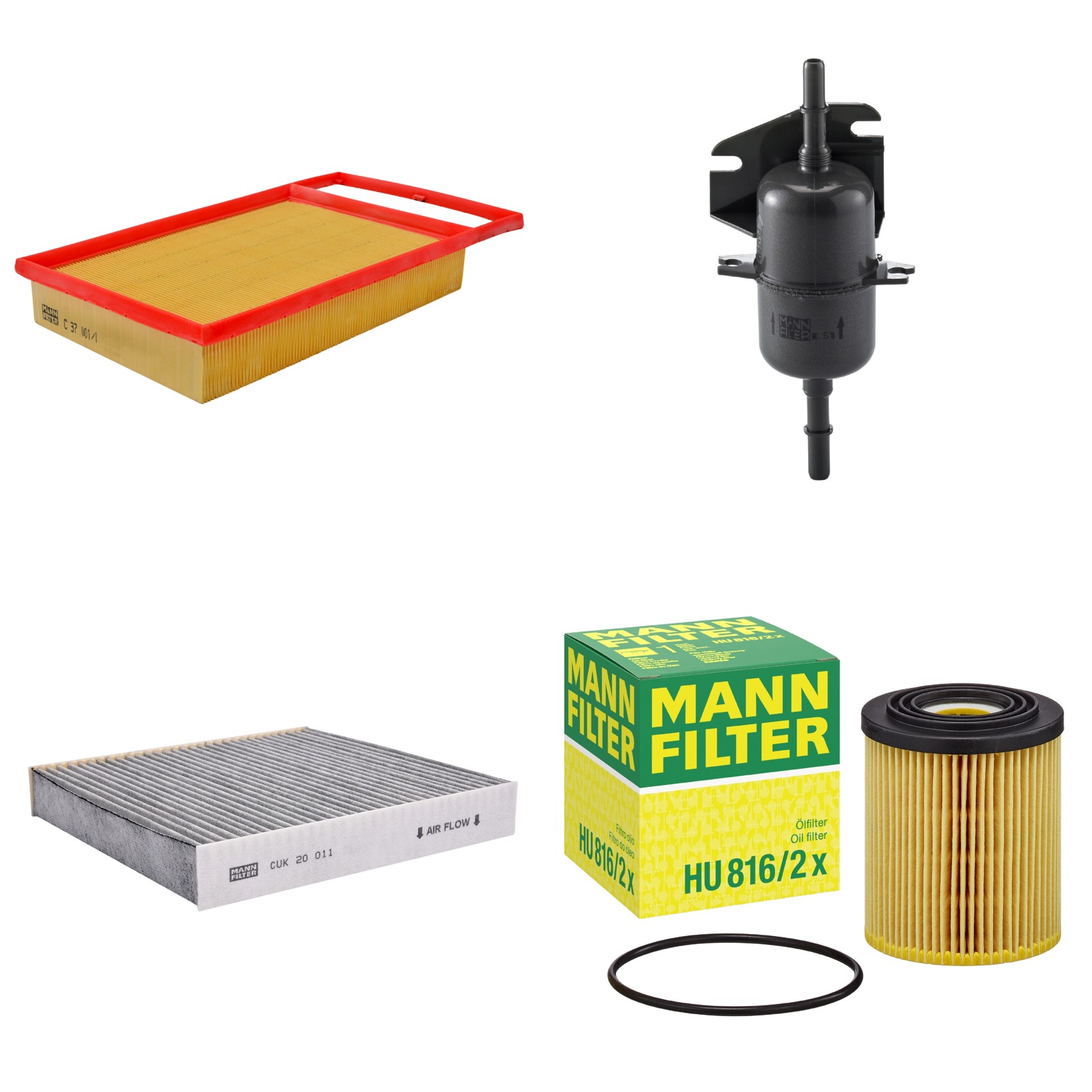 Kit Filtros de Ar Combustível Cabine Ar Condicionado Óleo - Mann-Filter - C37001/1 - CUK20011 - HU816/2x - WK510