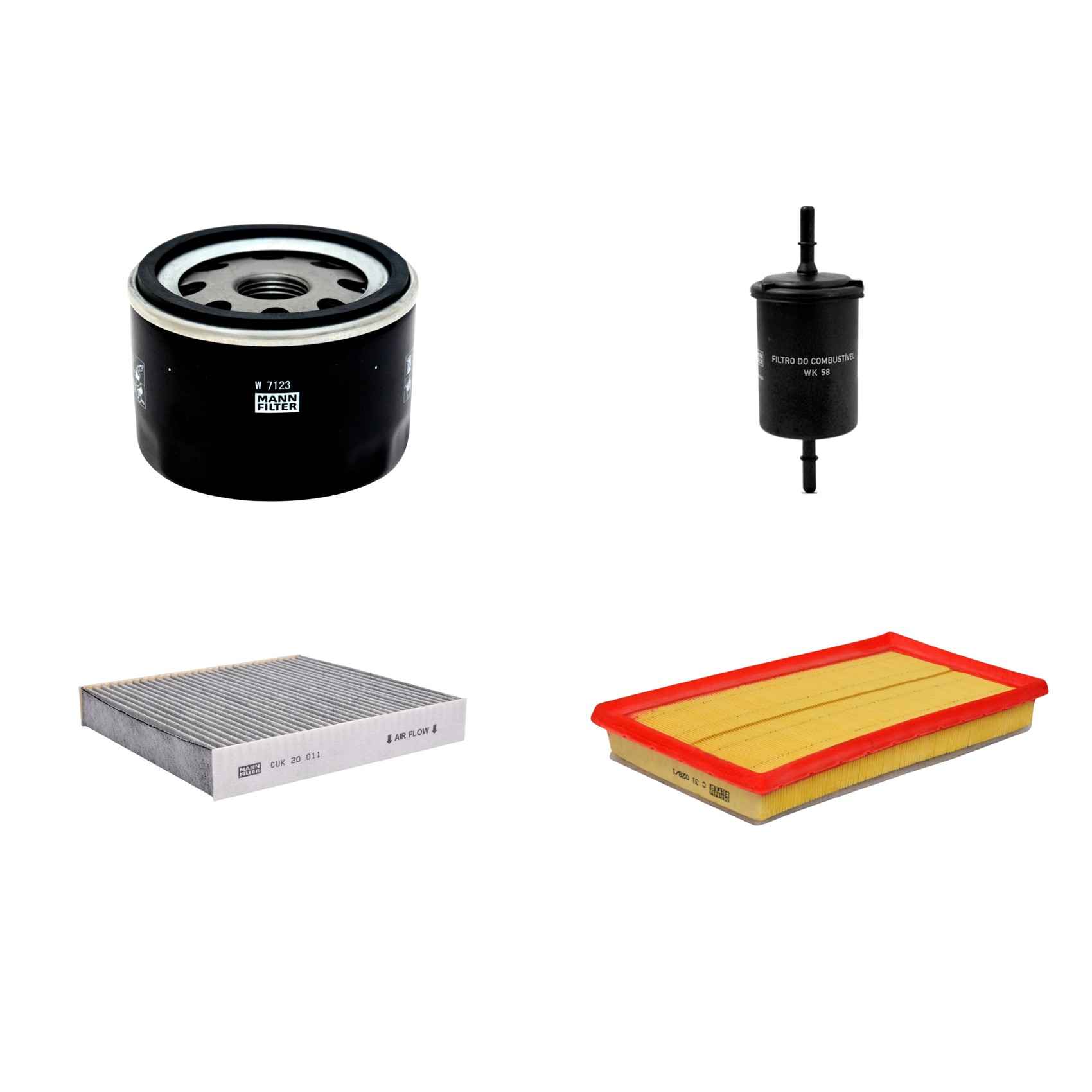 Kit Filtros de Ar Combustível Cabine Ar Condicionado Óleo - Mann-Filter - C31028/1 - CUK20011 - W7123 - WK58