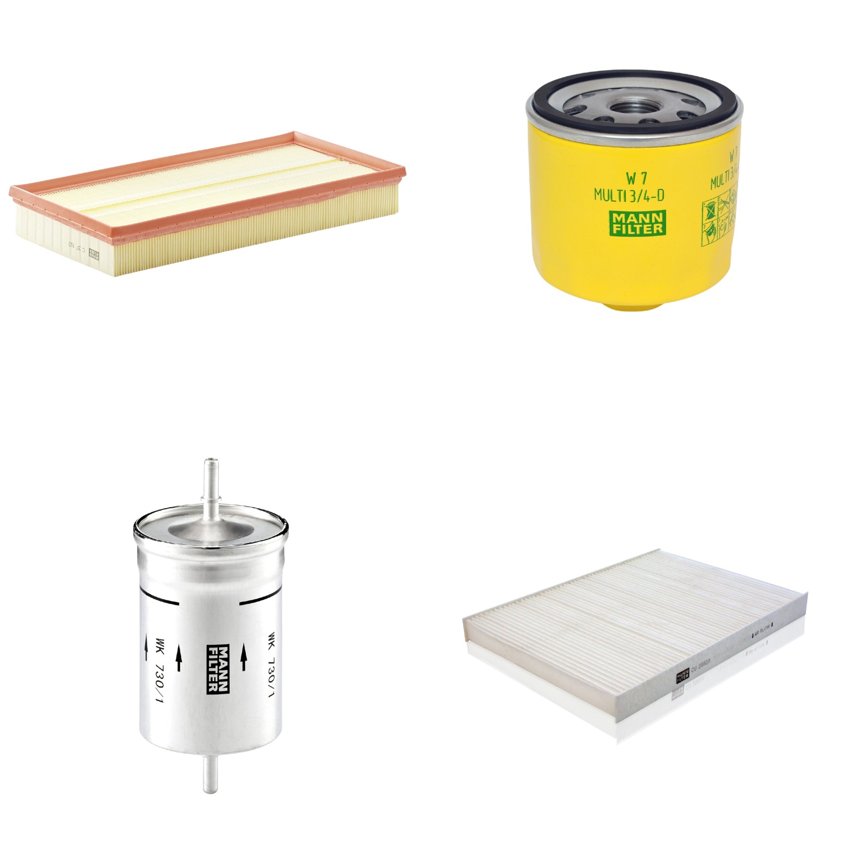 Kit Filtros de Ar Combustível Cabine Ar Condicionado Óleo - Mann-Filter - C37153 - CU2882/1 - W7MULTI3/4-D - WK730/1