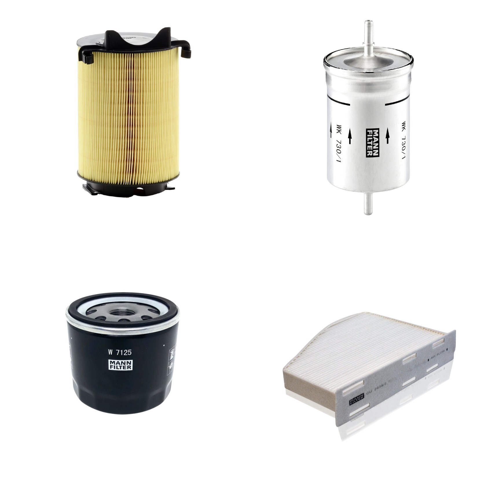 Kit Filtros de Ar Combustível Cabine Ar Condicionado Óleo - Mann-Filter - C14130 - CU2939/2 - W7125 - WK730/1