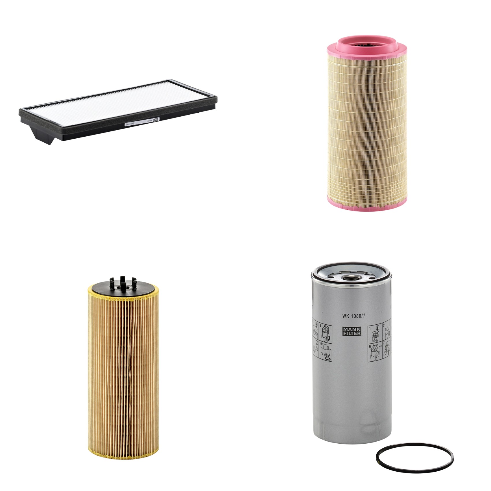 Kit Filtros de Ar Combustível Cabine Ar Condicionado Óleo - Mann-Filter - C271340 - CU4469 - HU12110x - WK1080/7x