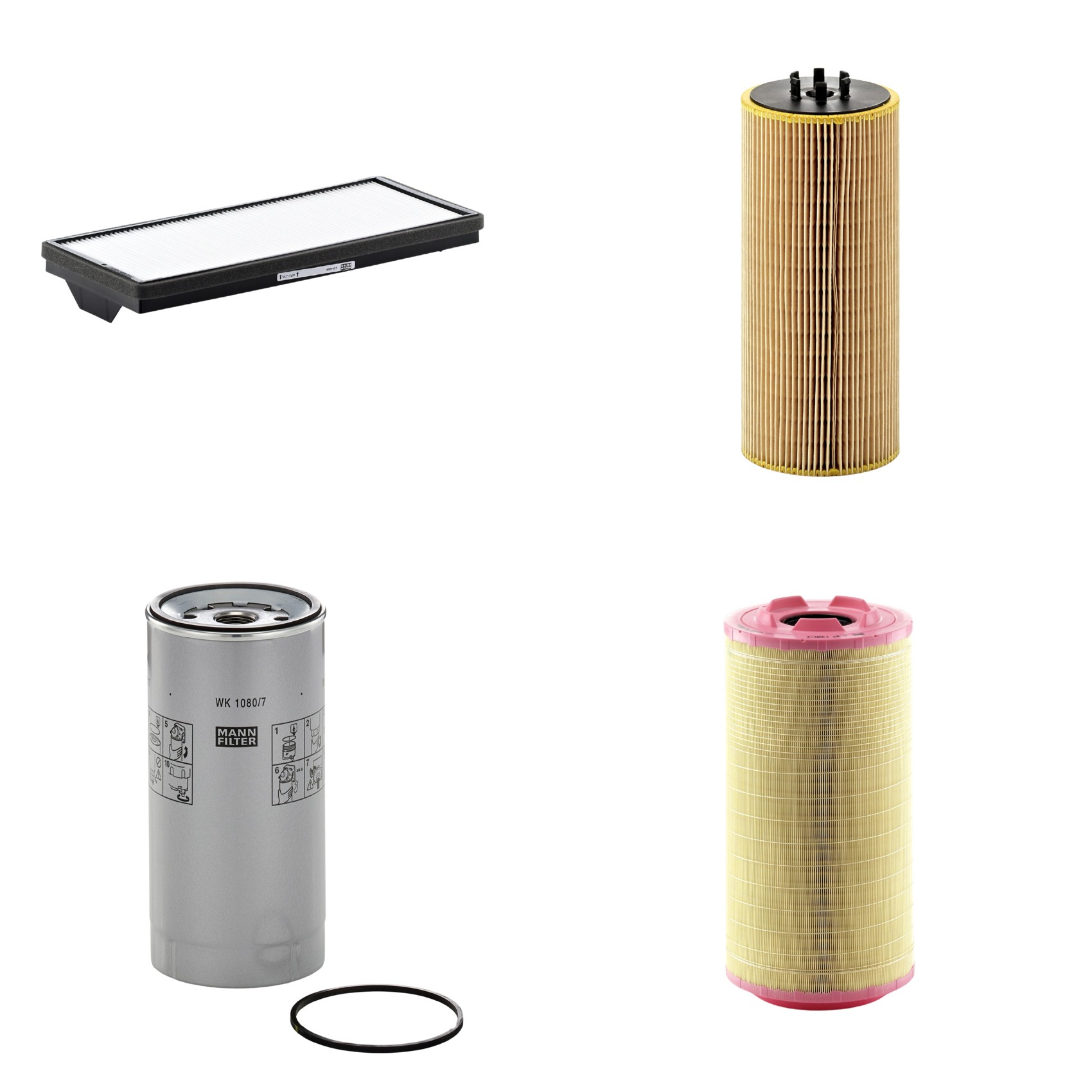 Kit Filtros de Ar Combustível Cabine Ar Condicionado Óleo - Mann-Filter - C271320/3 - CU4469 - HU12110x - WK1080/7x