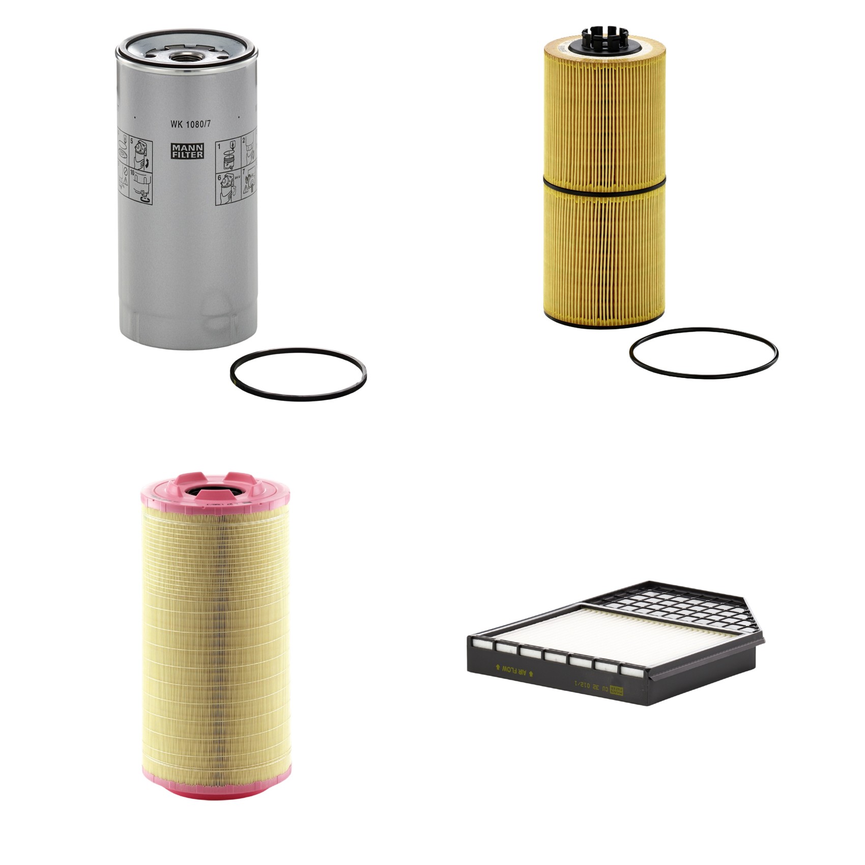 Kit Filtros de Ar Combustível Cabine Ar Condicionado Óleo - Mann-Filter - C271320/3 - CU32012/1 - HU12001z - WK1080/7x
