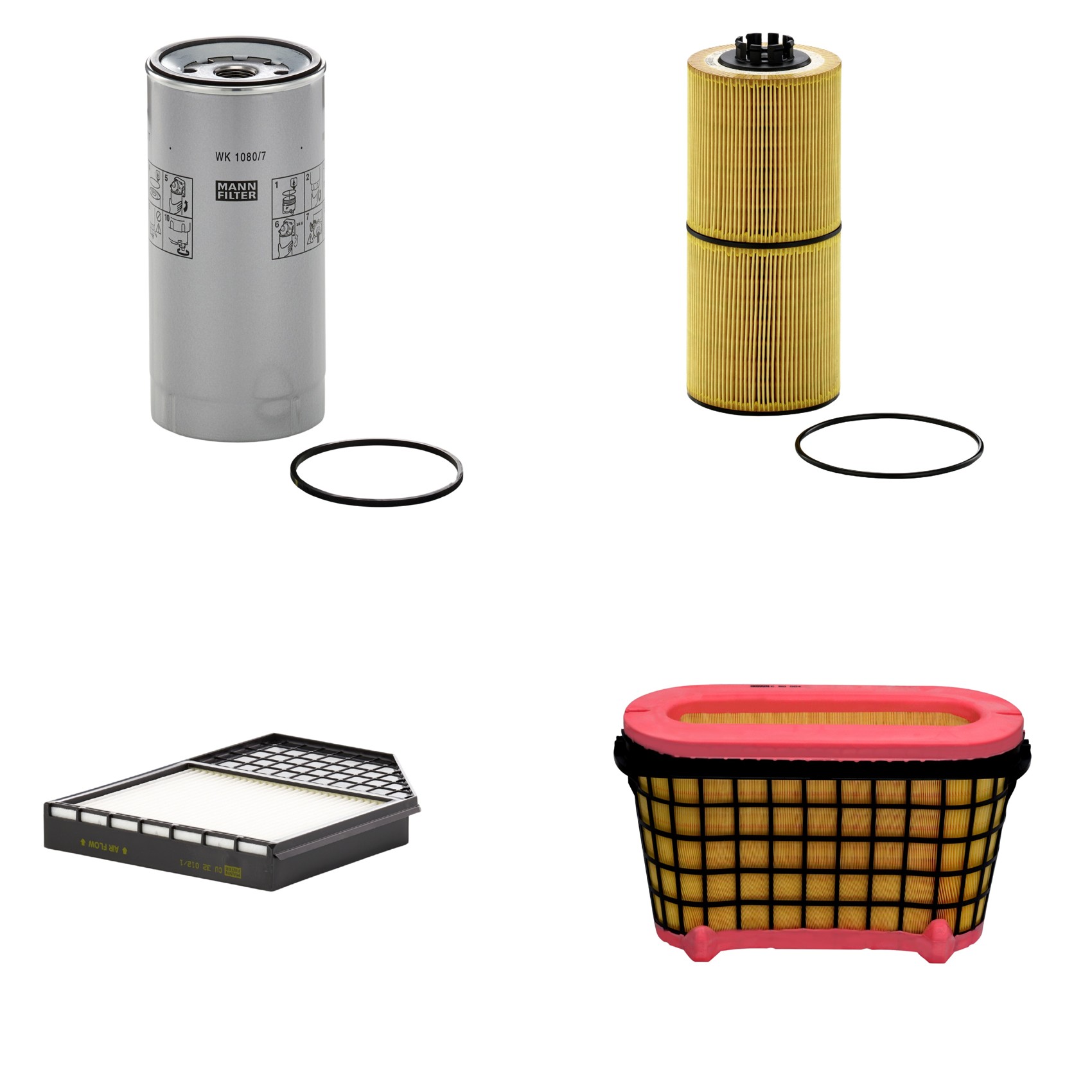 Kit Filtros de Ar Combustível Cabine Ar Condicionado Óleo - Mann-Filter - C50004 - CU32012/1 - HU12001z - WK1080/7x