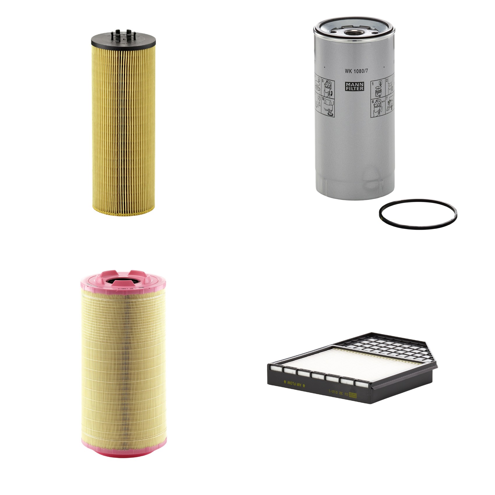 Kit Filtros de Ar Combustível Cabine Ar Condicionado Óleo - Mann-Filter - C271320/3 - CU32012/1 - HU12140x - WK1080/7x