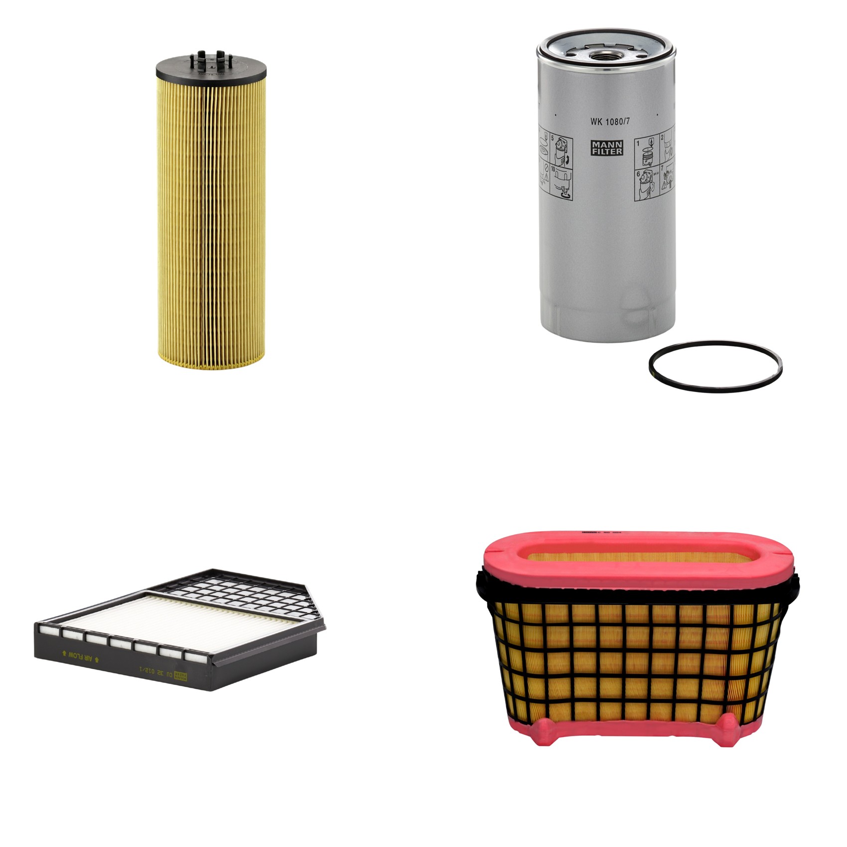 Kit Filtros de Ar Combustível Cabine Ar Condicionado Óleo - Mann-Filter - C50004 - CU32012/1 - HU12140x - WK1080/7x
