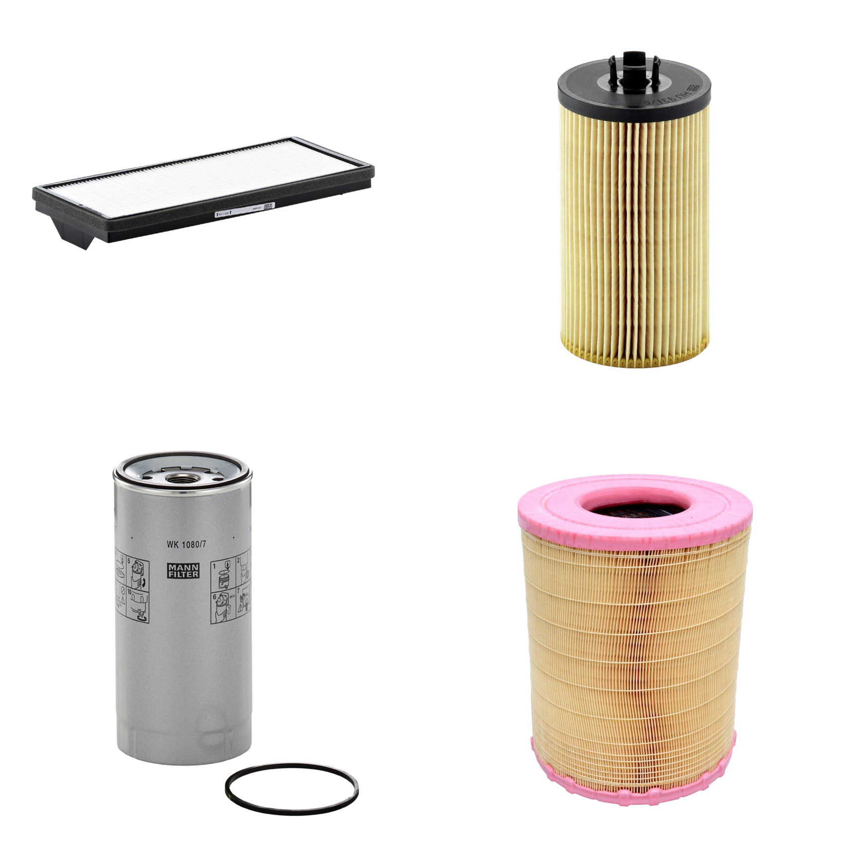Kit Filtros de Ar Combustível Cabine Ar Condicionado Óleo - Mann-Filter - C281012 - CU4469 - HU931/5x - WK1080/7x