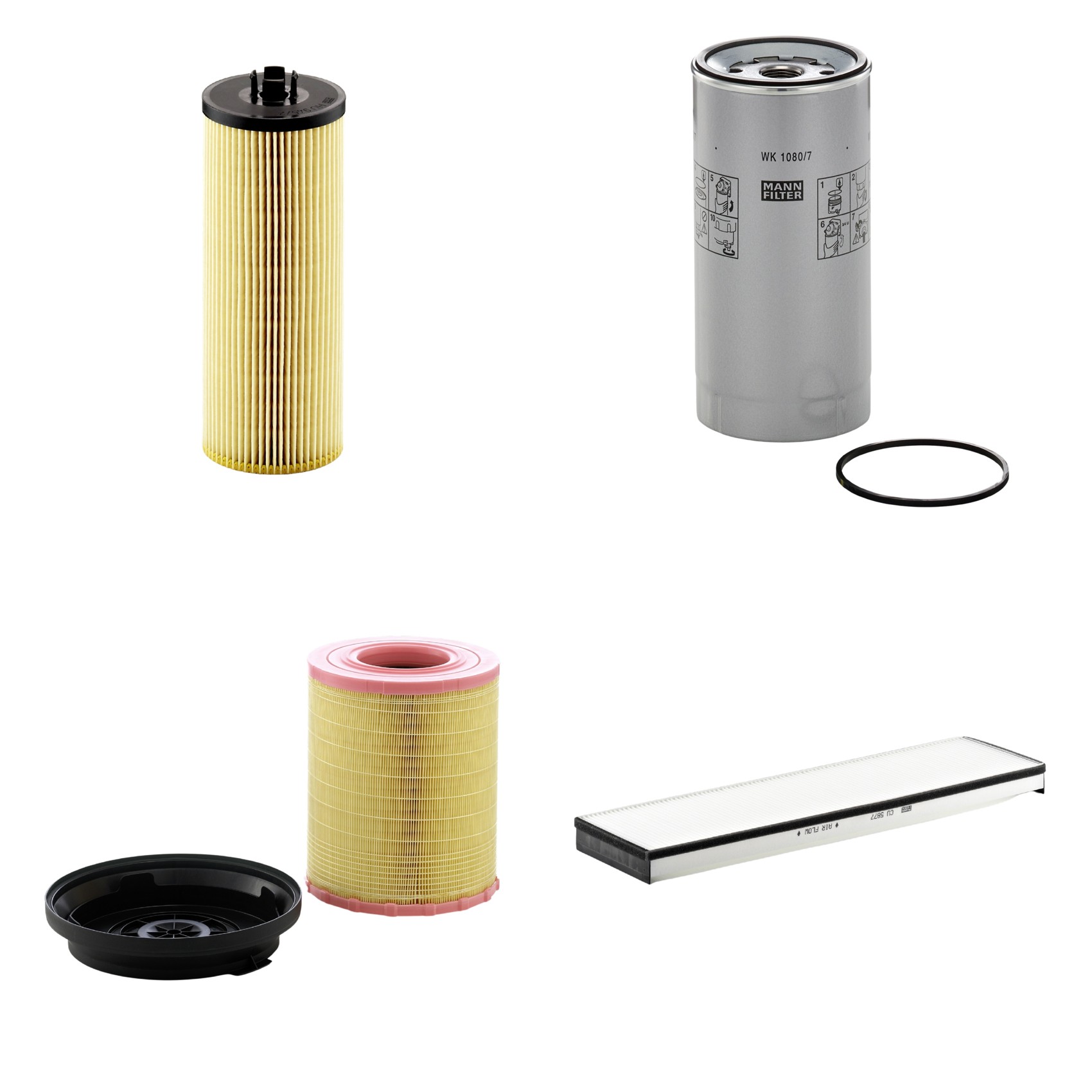 Kit Filtros de Ar Combustível Cabine Ar Condicionado Óleo - Mann-Filter - C29010KIT - CU5877 - HU945/2x - WK1080/7x