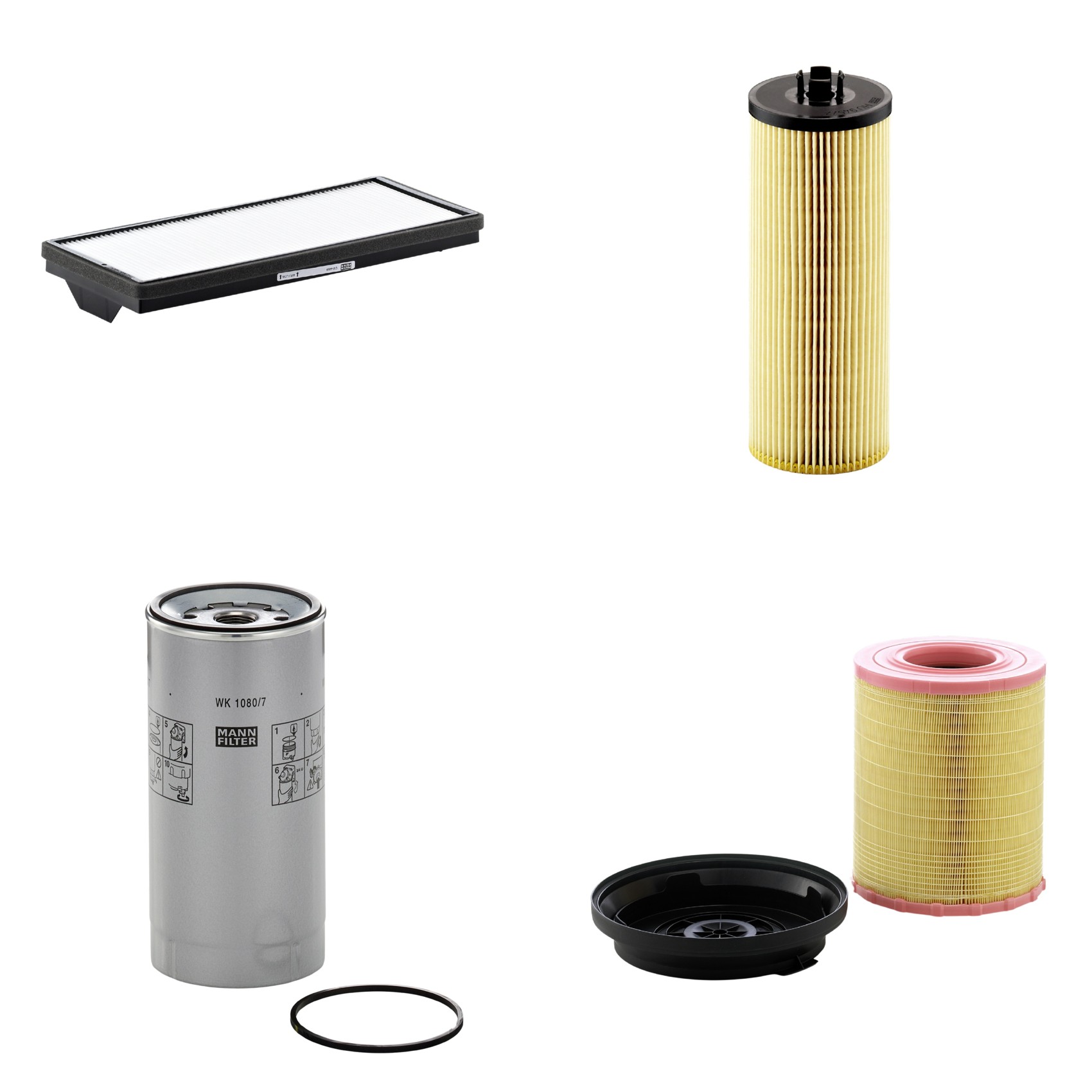 Kit Filtros de Ar Combustível Cabine Ar Condicionado Óleo - Mann-Filter - C29010KIT - CU4469 - HU945/2x - WK1080/7x
