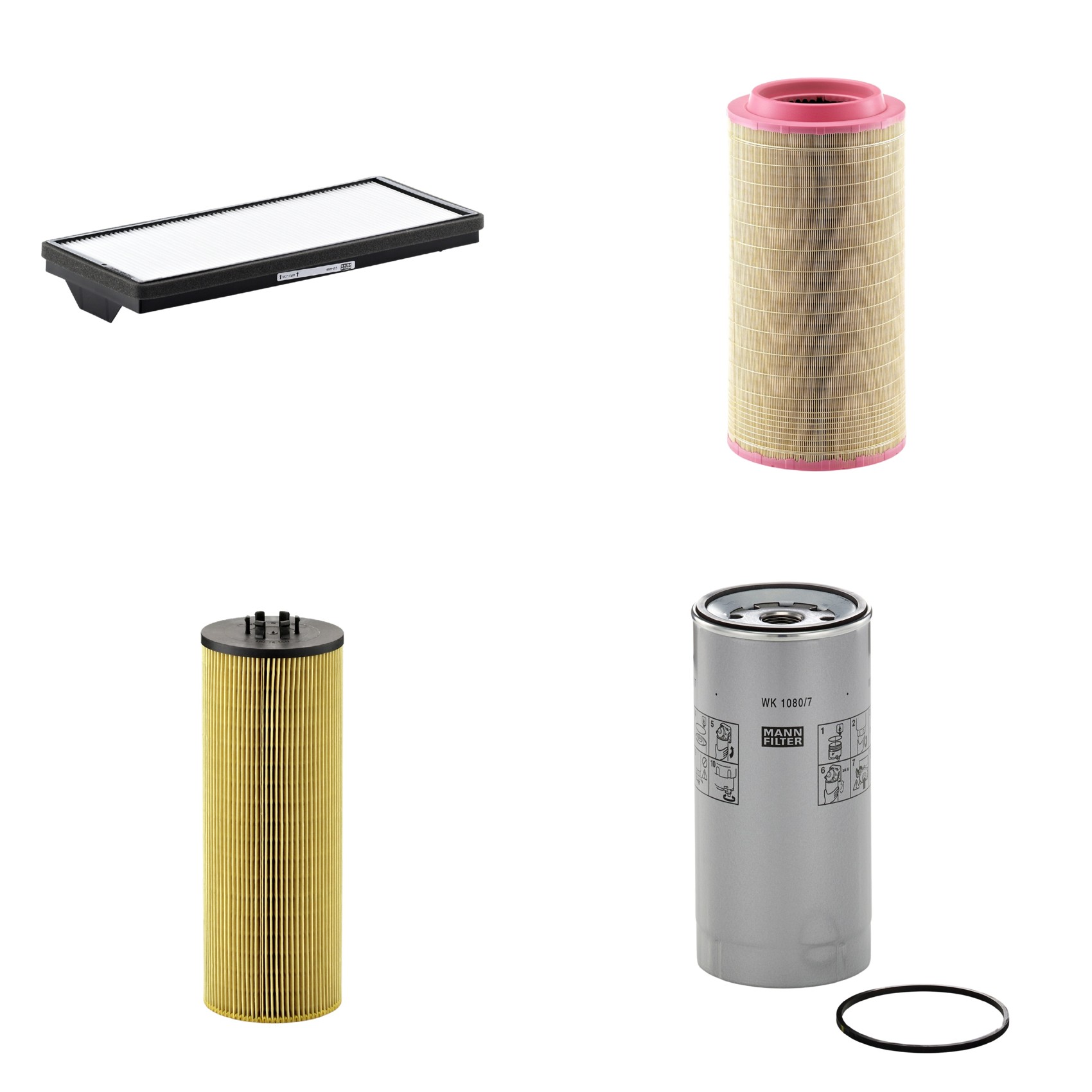 Kit Filtros de Ar Combustível Cabine Ar Condicionado Óleo - Mann-Filter - C271340 - CU4469 - HU12140x - WK1080/7x