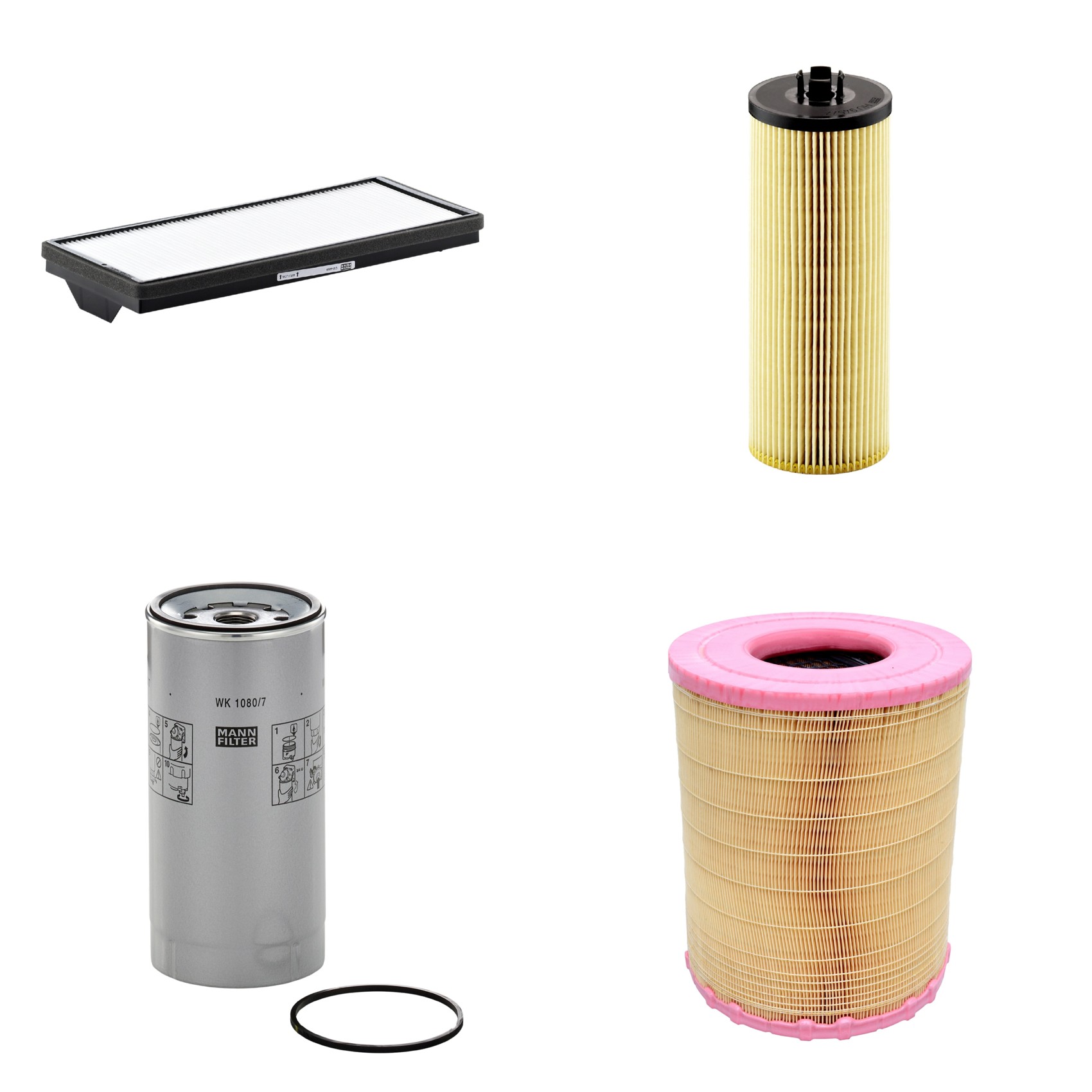 Kit Filtros de Ar Combustível Cabine Ar Condicionado Óleo - Mann-Filter - C281012 - CU4469 - HU945/2x - WK1080/7x