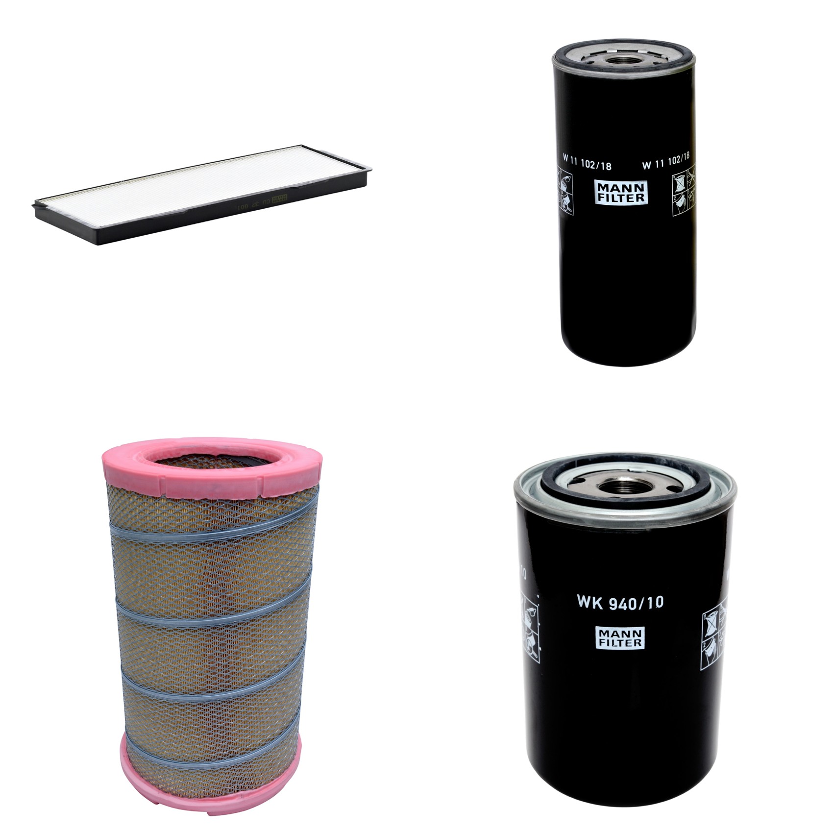 Kit Filtros de Ar Combustível Cabine Ar Condicionado Óleo - Mann-Filter - C301622 - CU37001 - W11102/18 - WK940/10