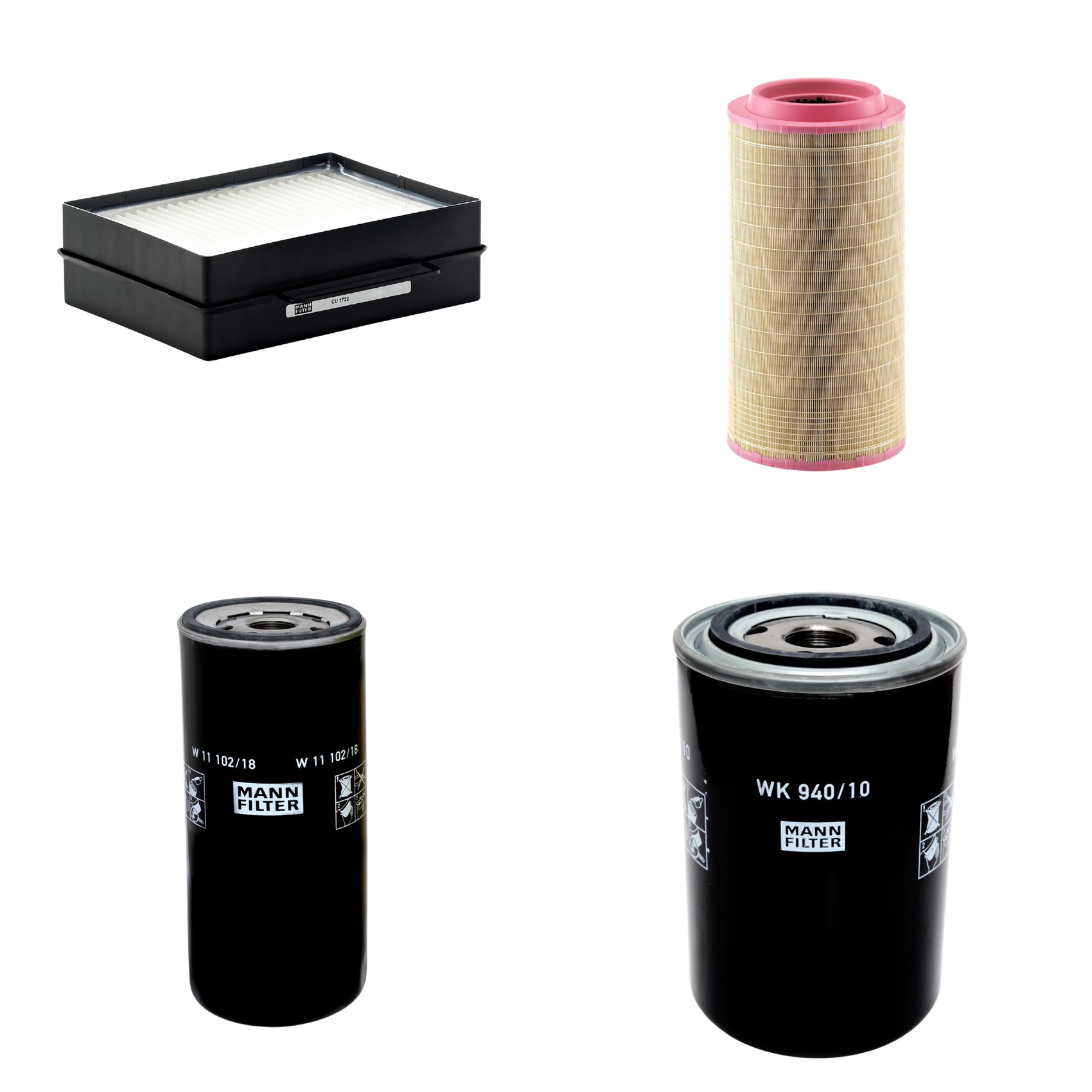 Kit Filtros de Ar Combustível Cabine Ar Condicionado Óleo - Mann-Filter - C271340 - CU1722 - W11102/18 - WK940/10